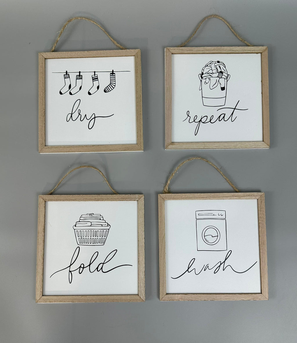 4 Framed Laundry Room Signs