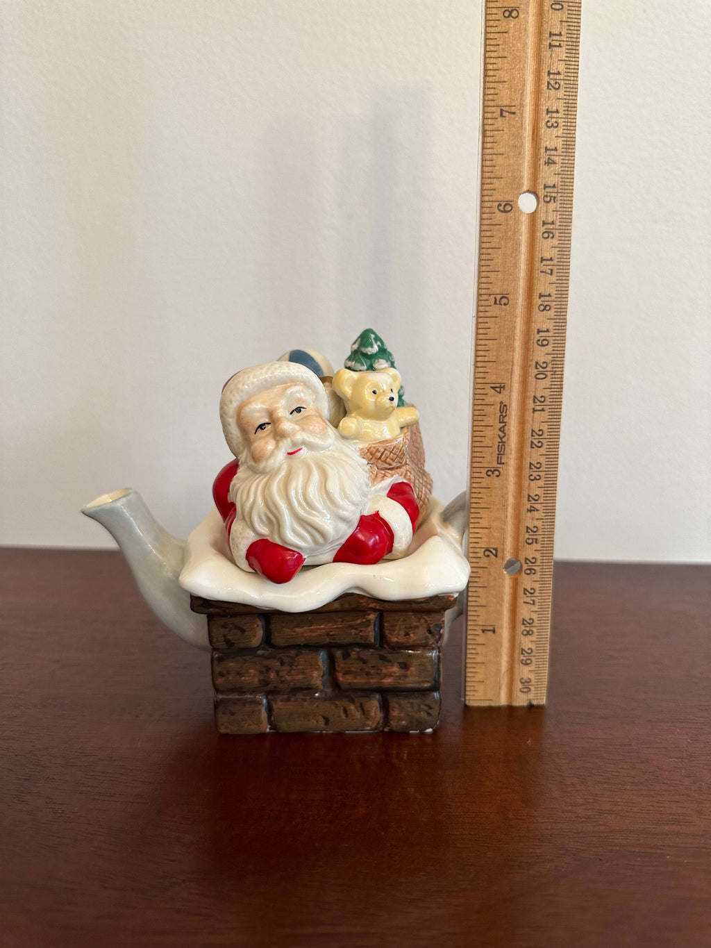 Small Santa in Chimney Teapot