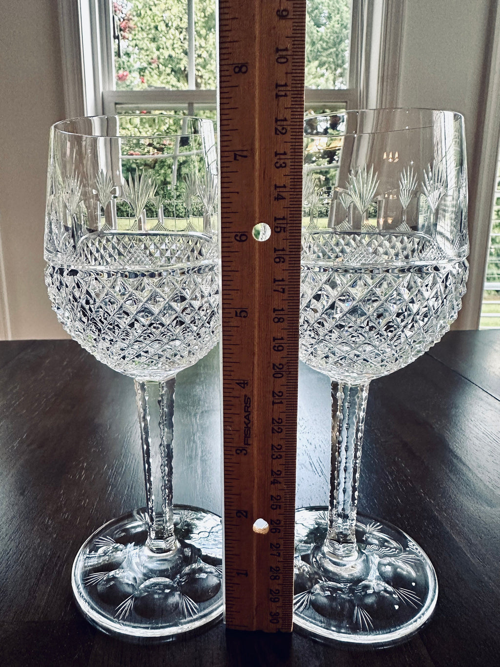 2 Tiffany Gilbert Tall Wine Glasses
