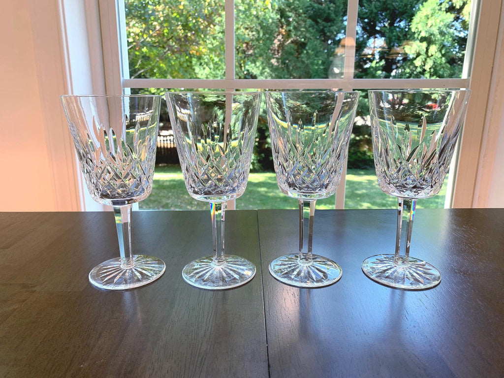 4 Waterford Crystal Lismore Water Goblets