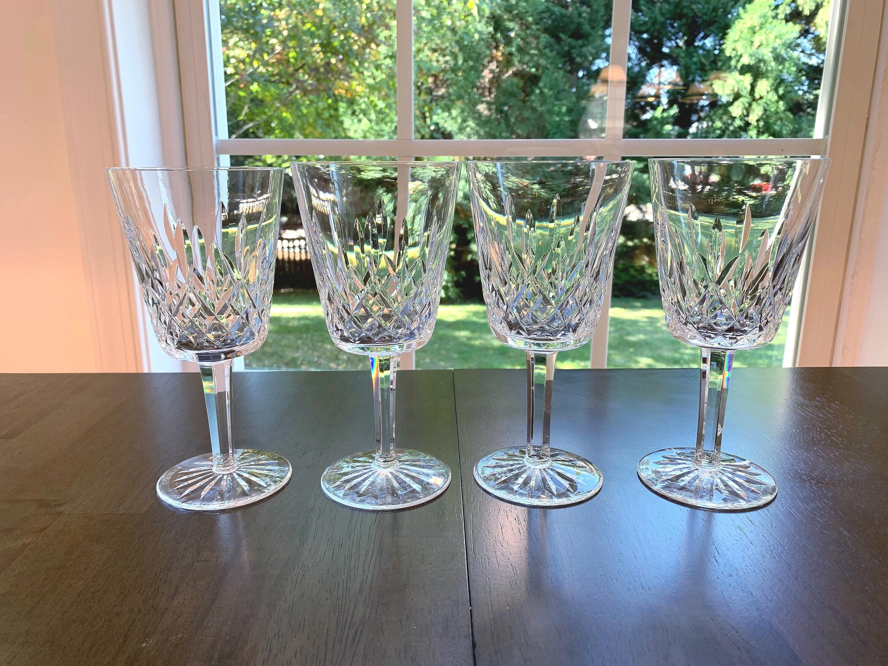 4 Waterford Crystal Lismore Water Goblets