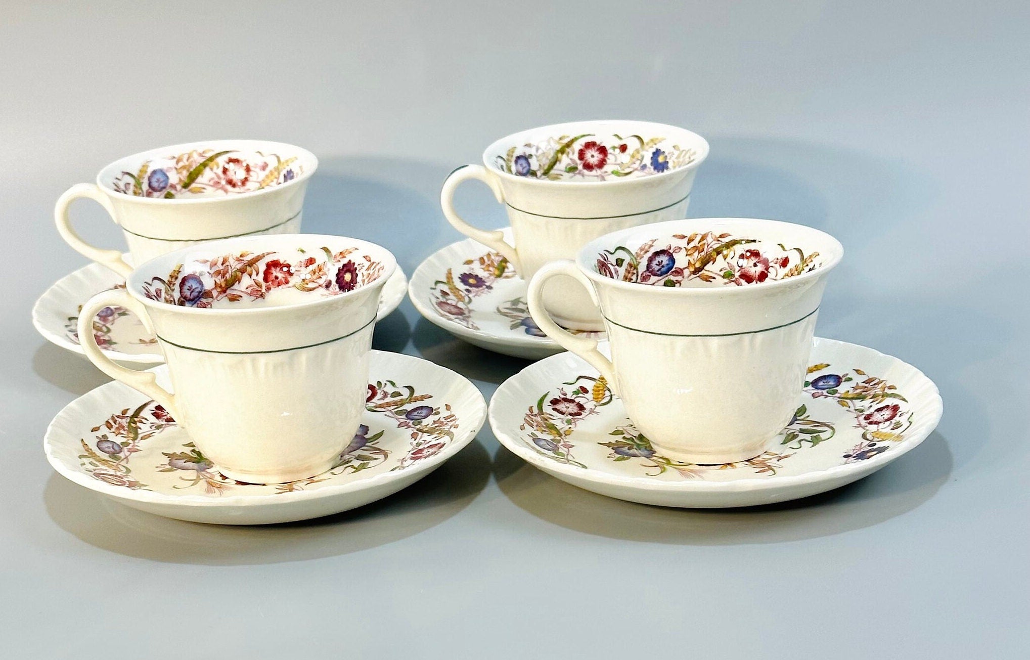 12 Wedgwood Cornflower Demitasse Cups and Saucers