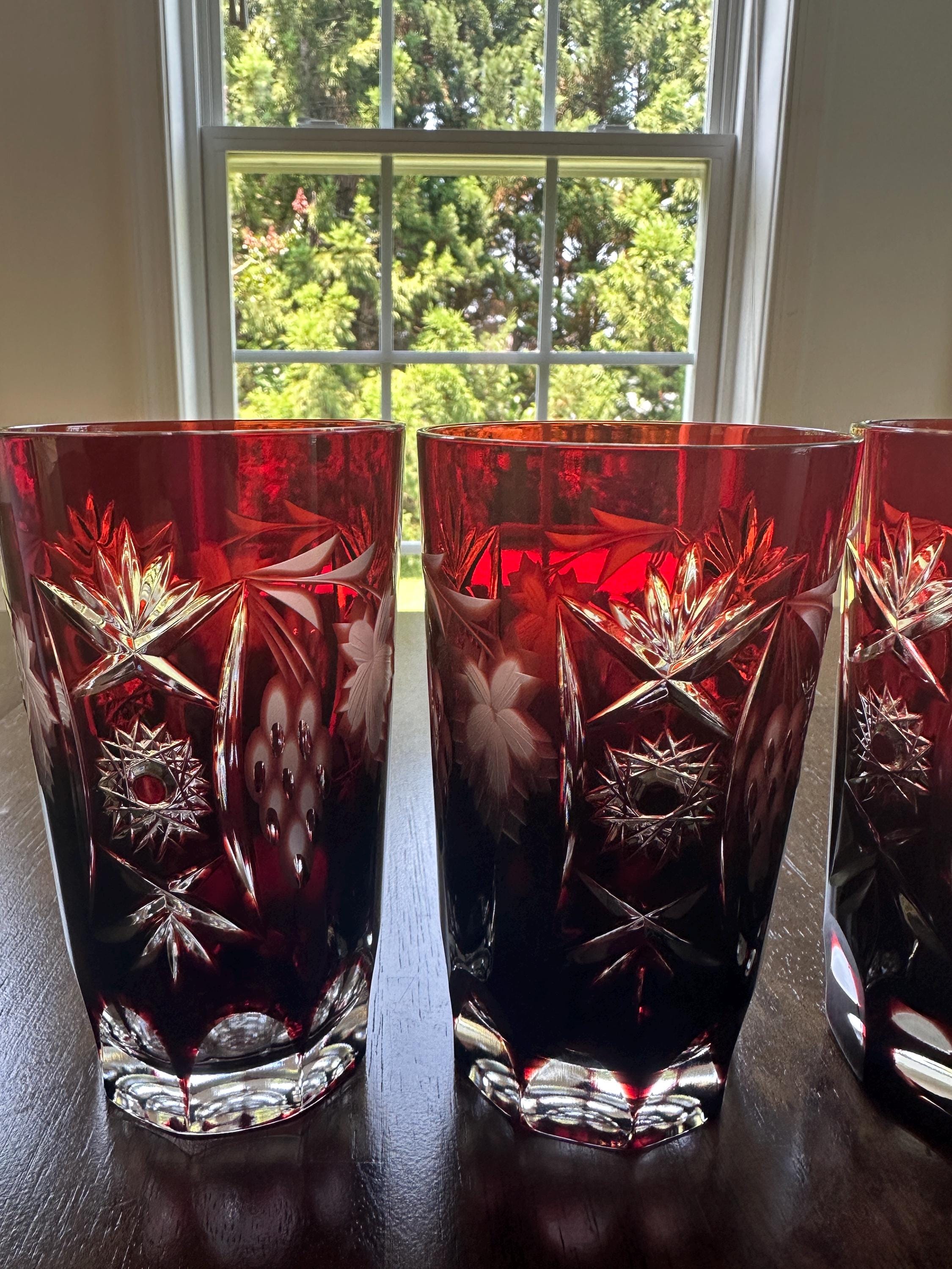 4 Nachtmann Traube Ruby Highball Glasses