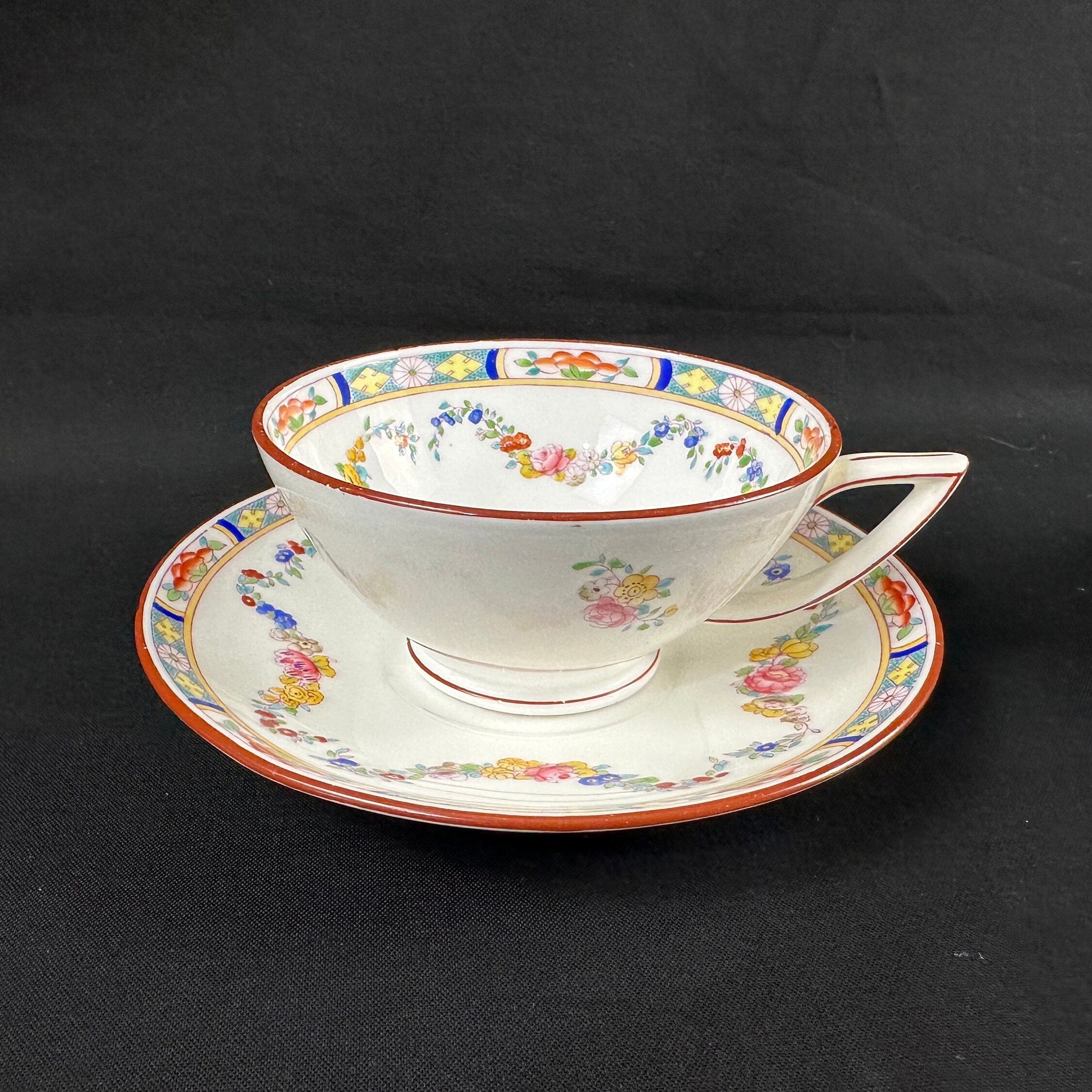 3 Minton Rose Tea Cups and Saucers