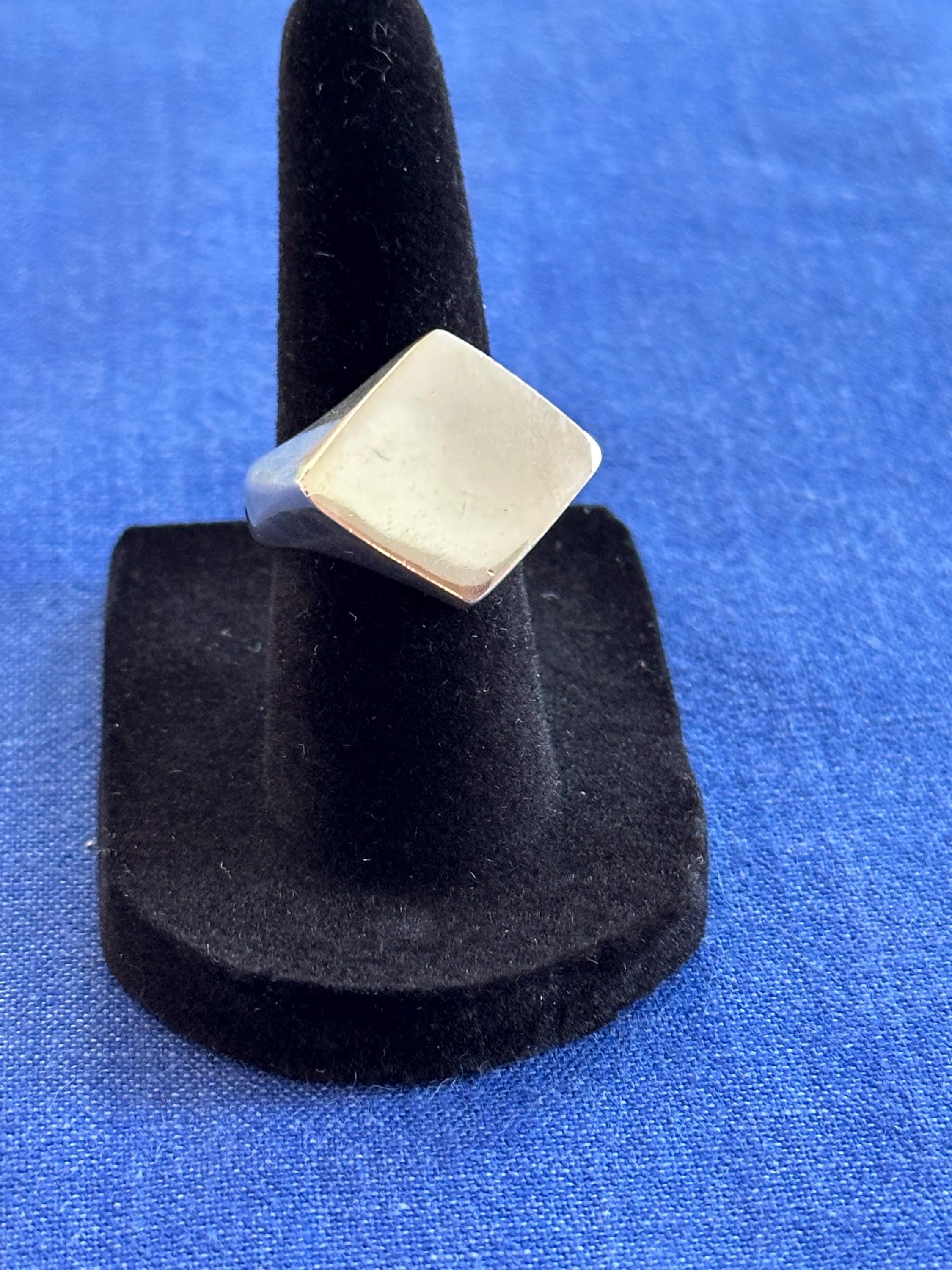Large Sterling Silver Diamond Shaped Ring