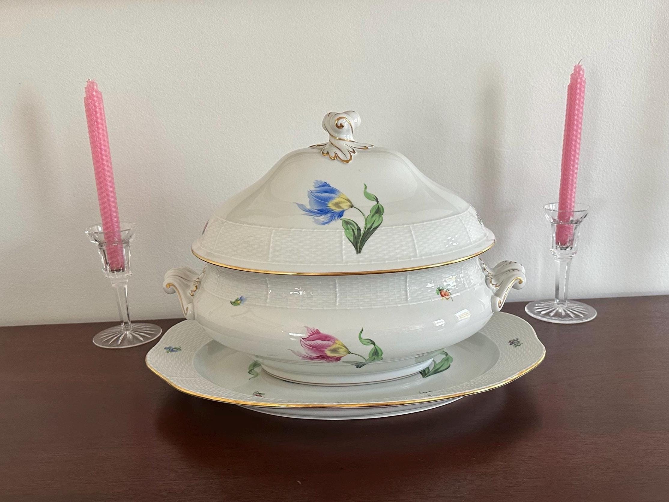 Herend Kitty Tureen With Underplate