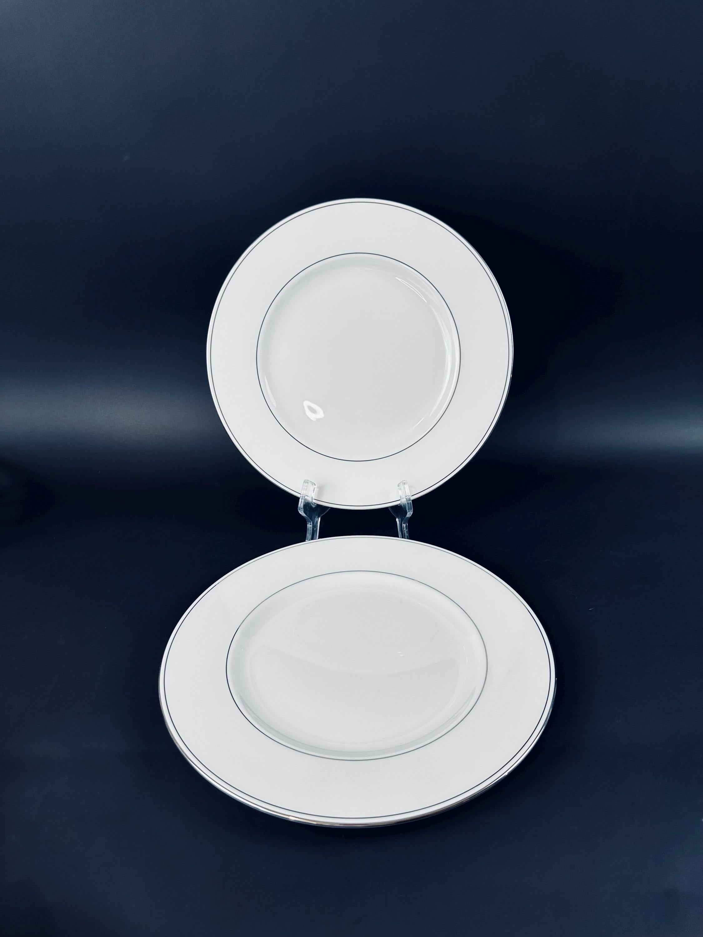 2 Lenox Federal Platinum Dinner Plates