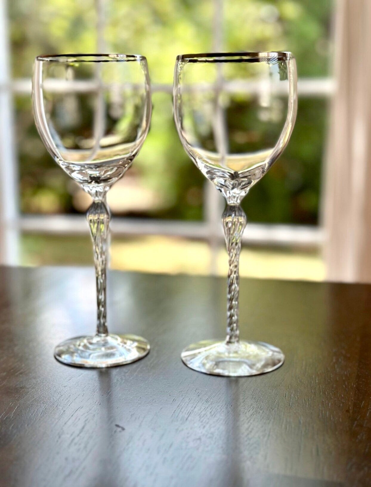 2 Lenox Madison Crystal Wine Glasses