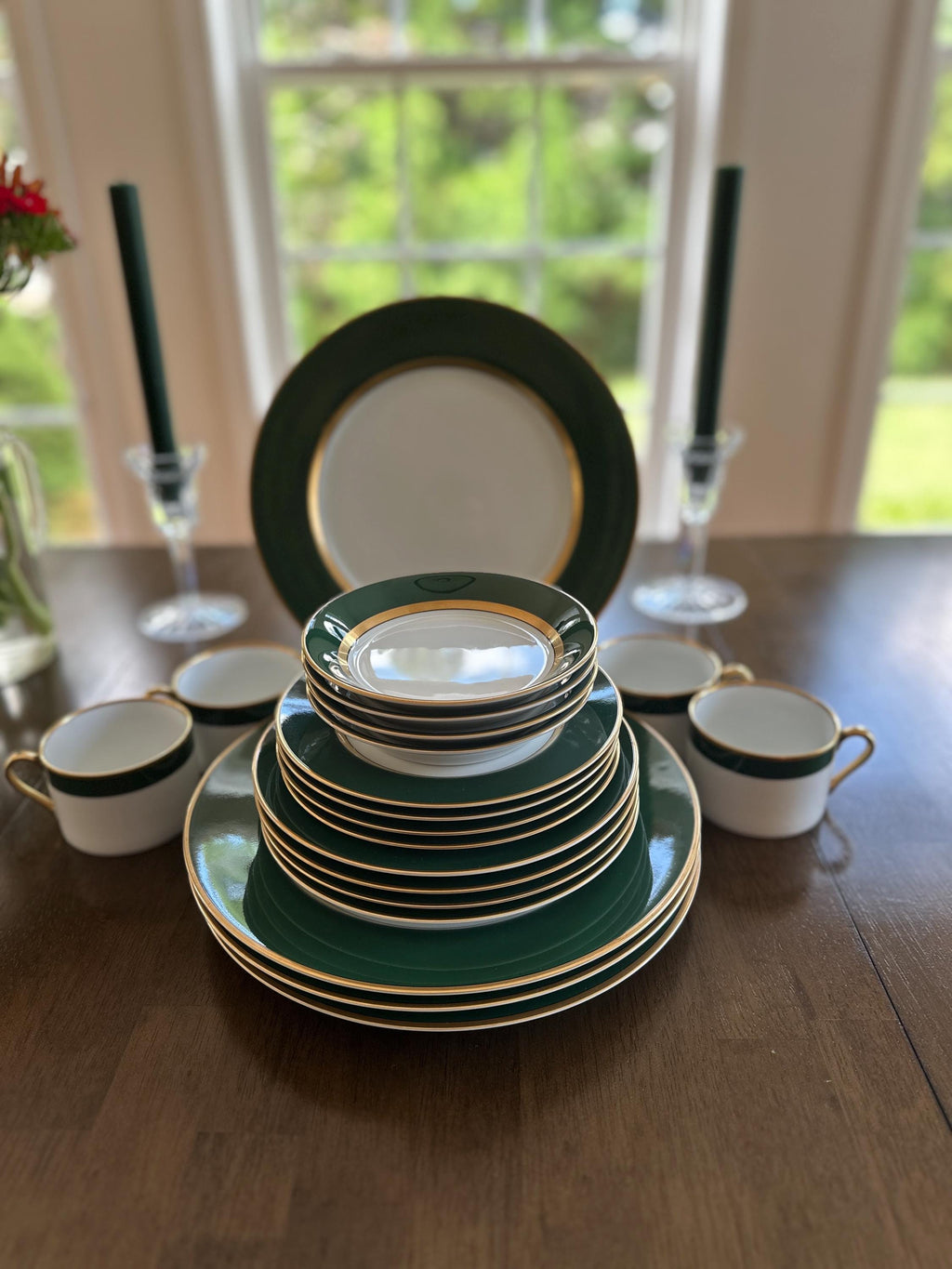 4 Place Settings of Fitz and Floyd Renaissance Green