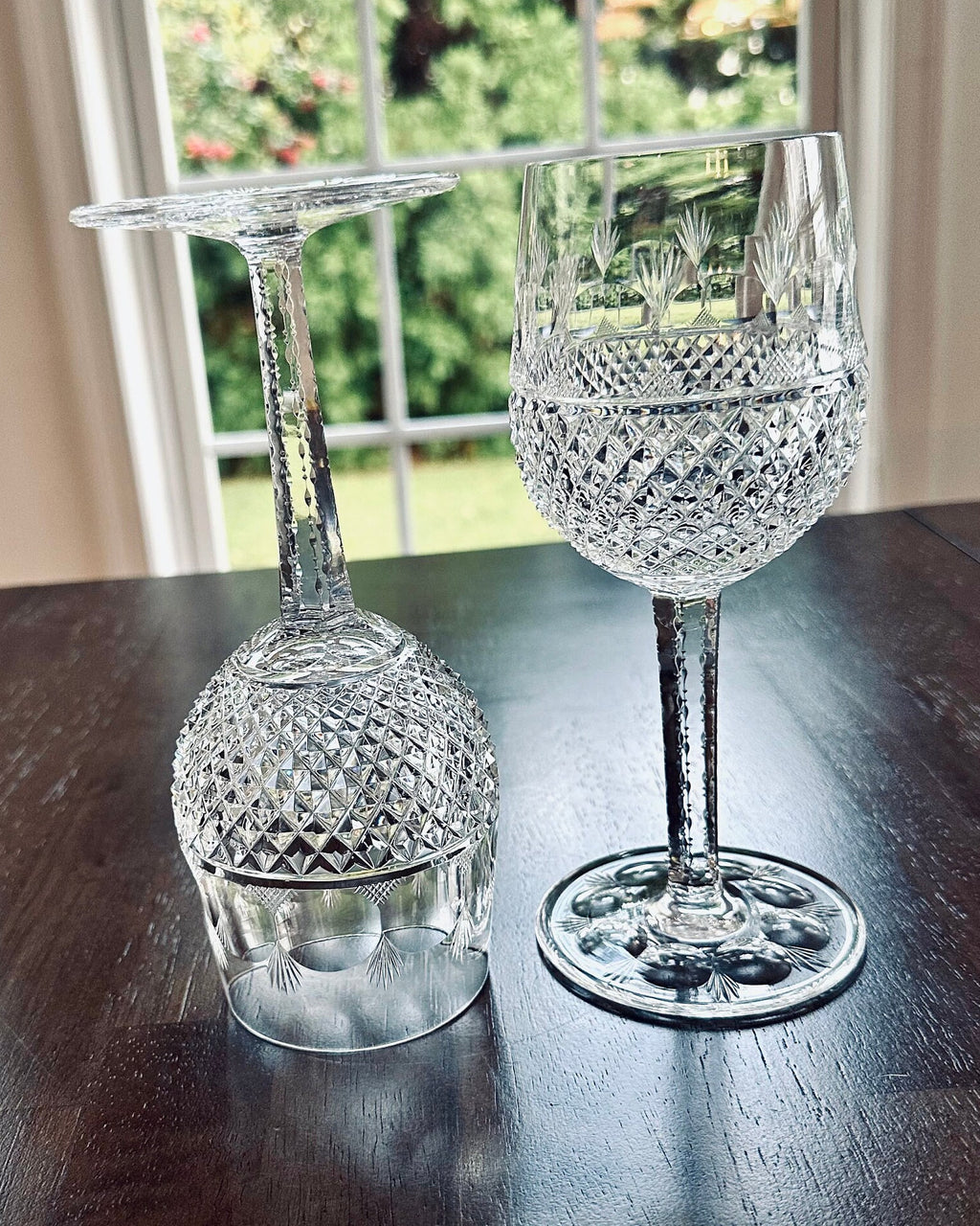 2 Tiffany Gilbert Tall Wine Glasses