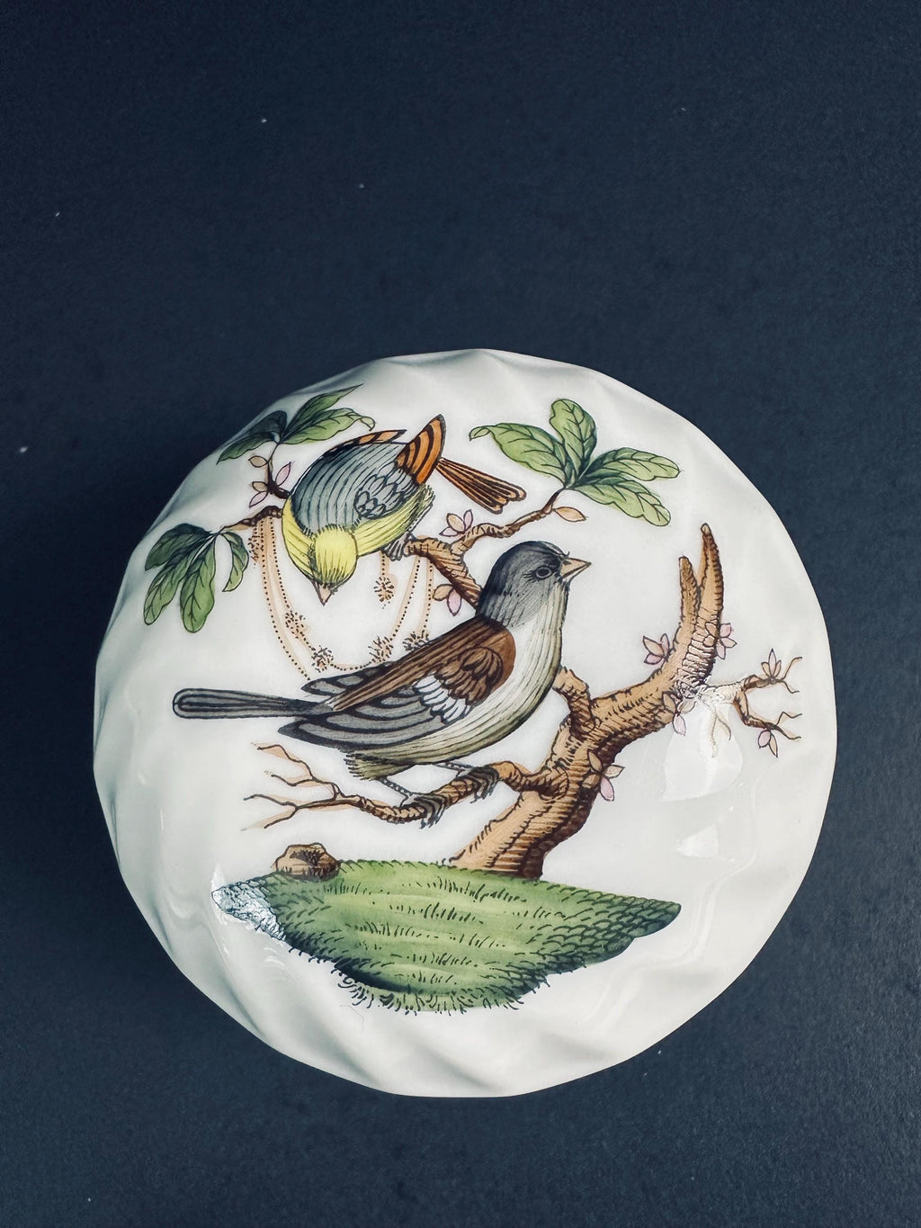 Round Bird Trinket Box by Herend Rothchilds
