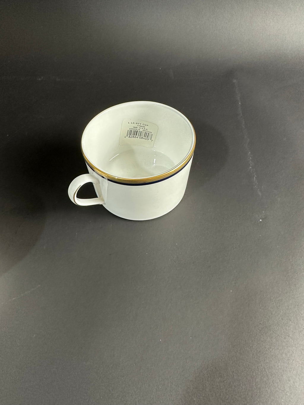 Six Lenox “Library Lane Navy” Teacups /Flat Mugs by Kate Spade