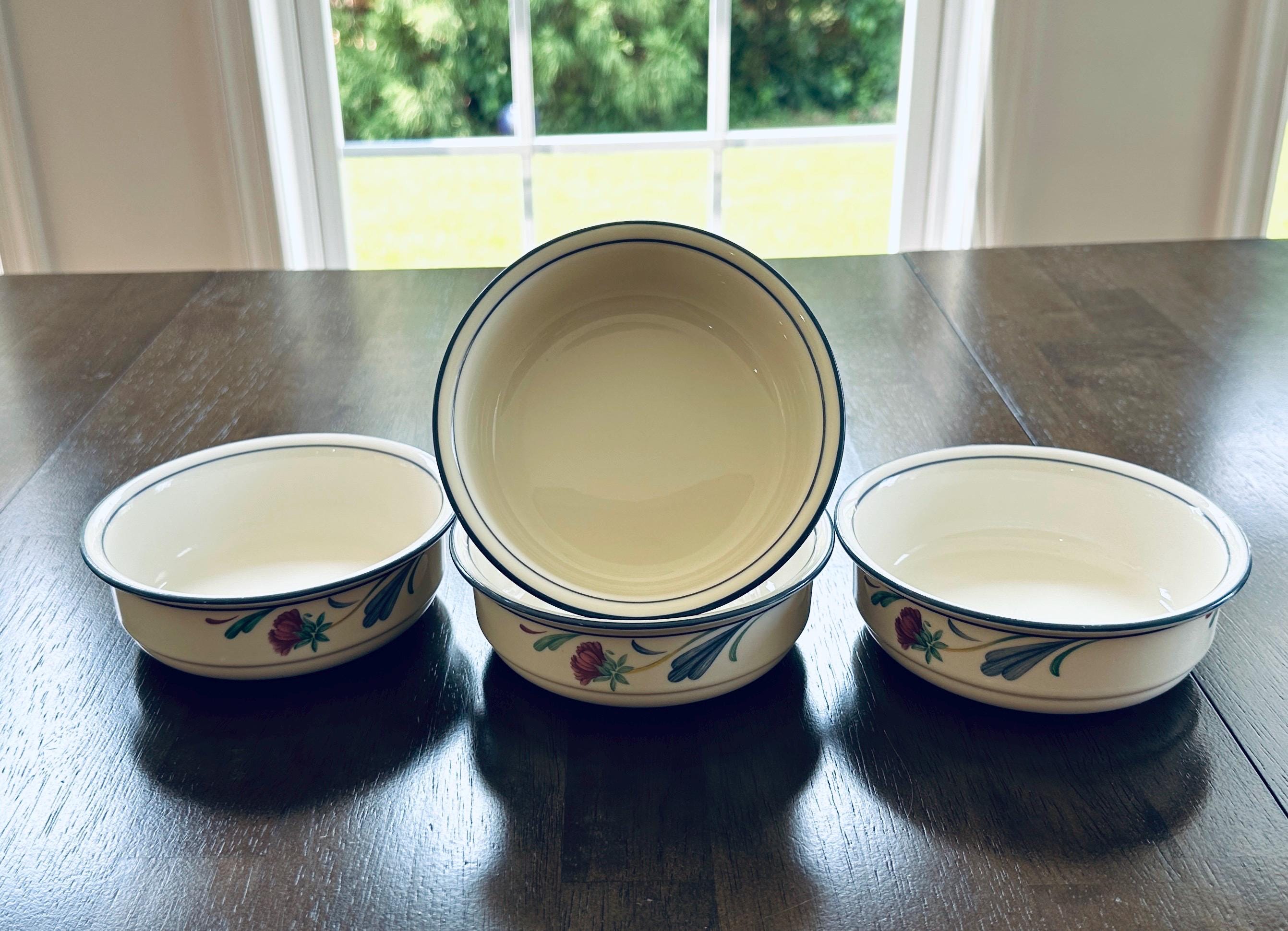 4 Lenox Poppies on Blue Bowls