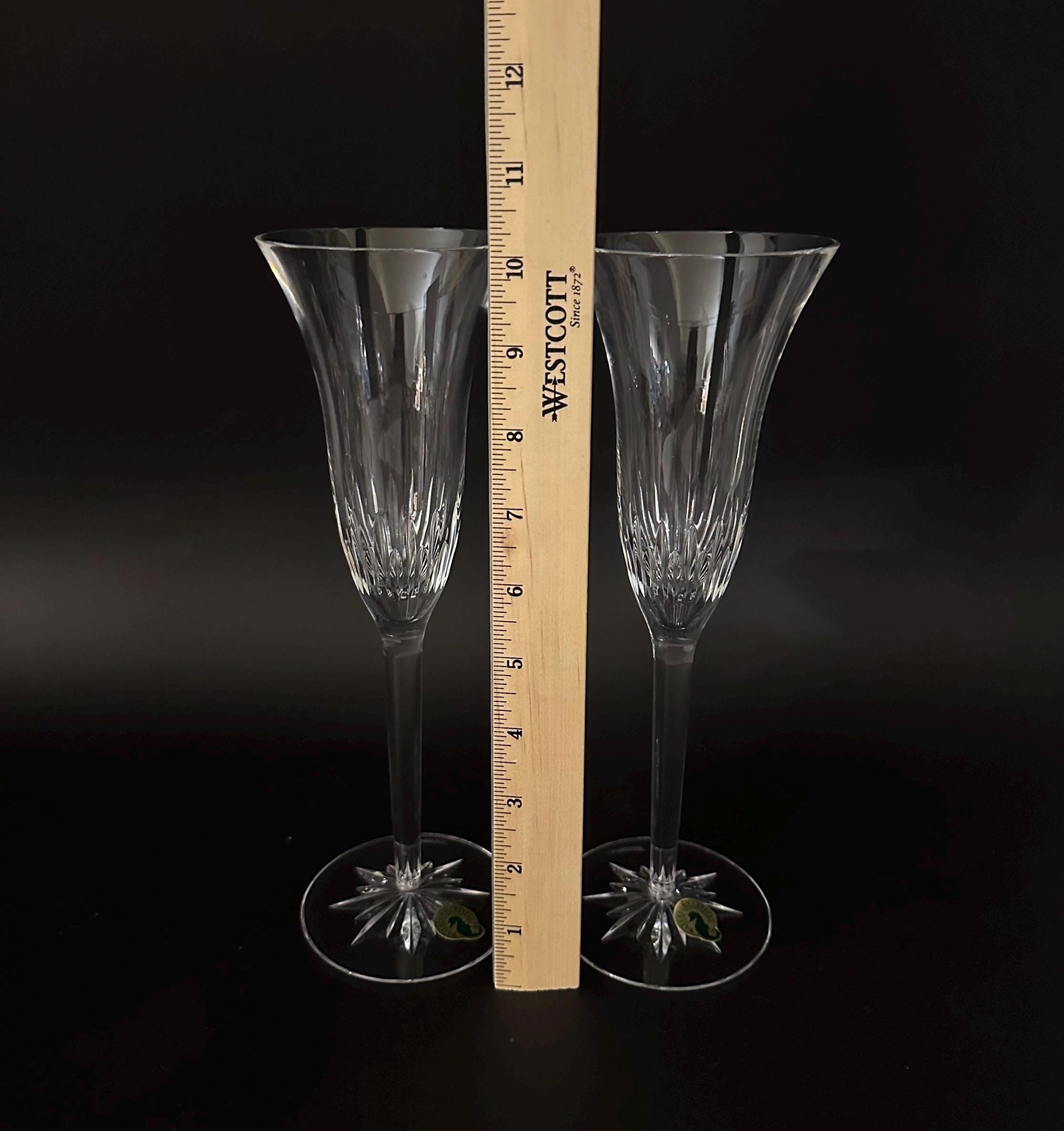 Two Waterford Crystal Giselle Champagne Flutes