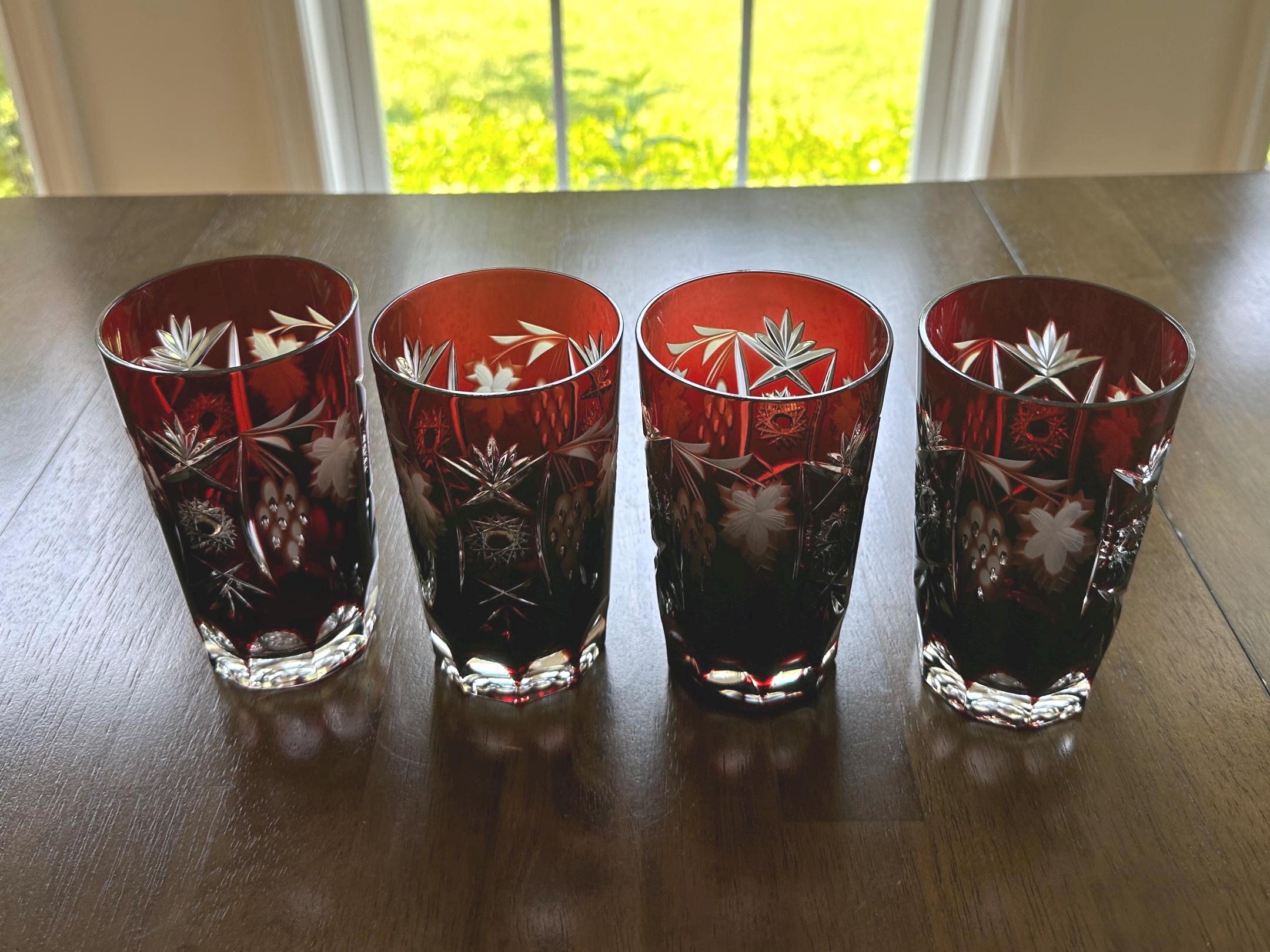 4 Nachtmann Traube Ruby Highball Glasses