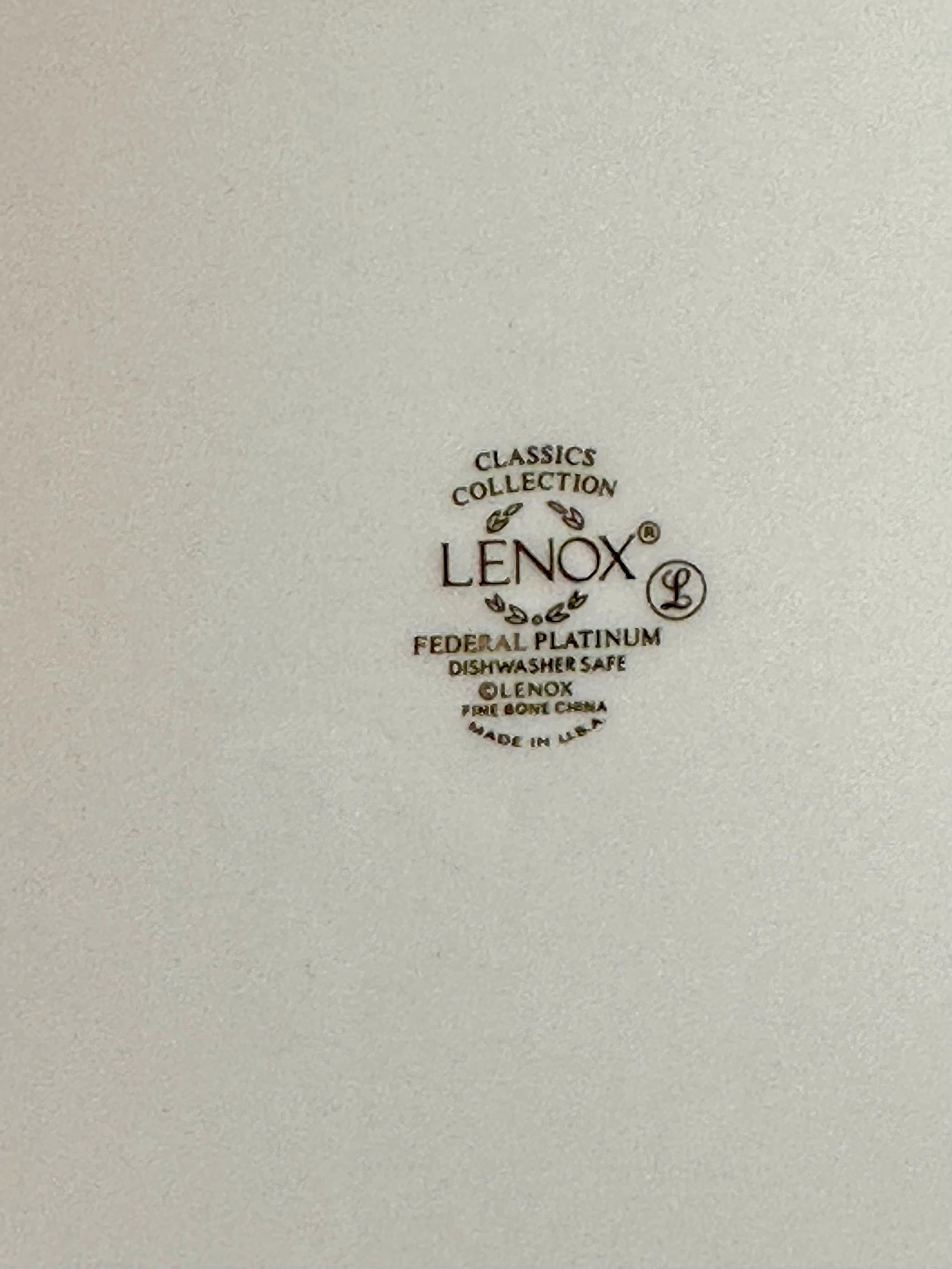 4 Lenox Federal Platinum Accent Luncheon Plates