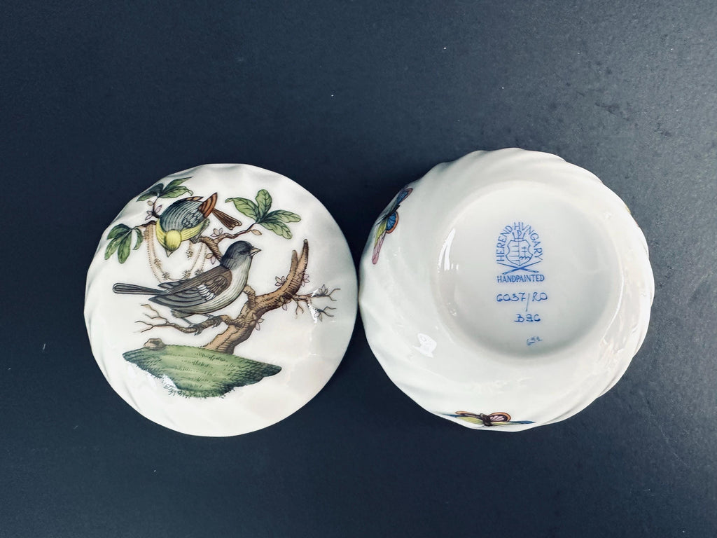 Round Bird Trinket Box by Herend Rothchilds