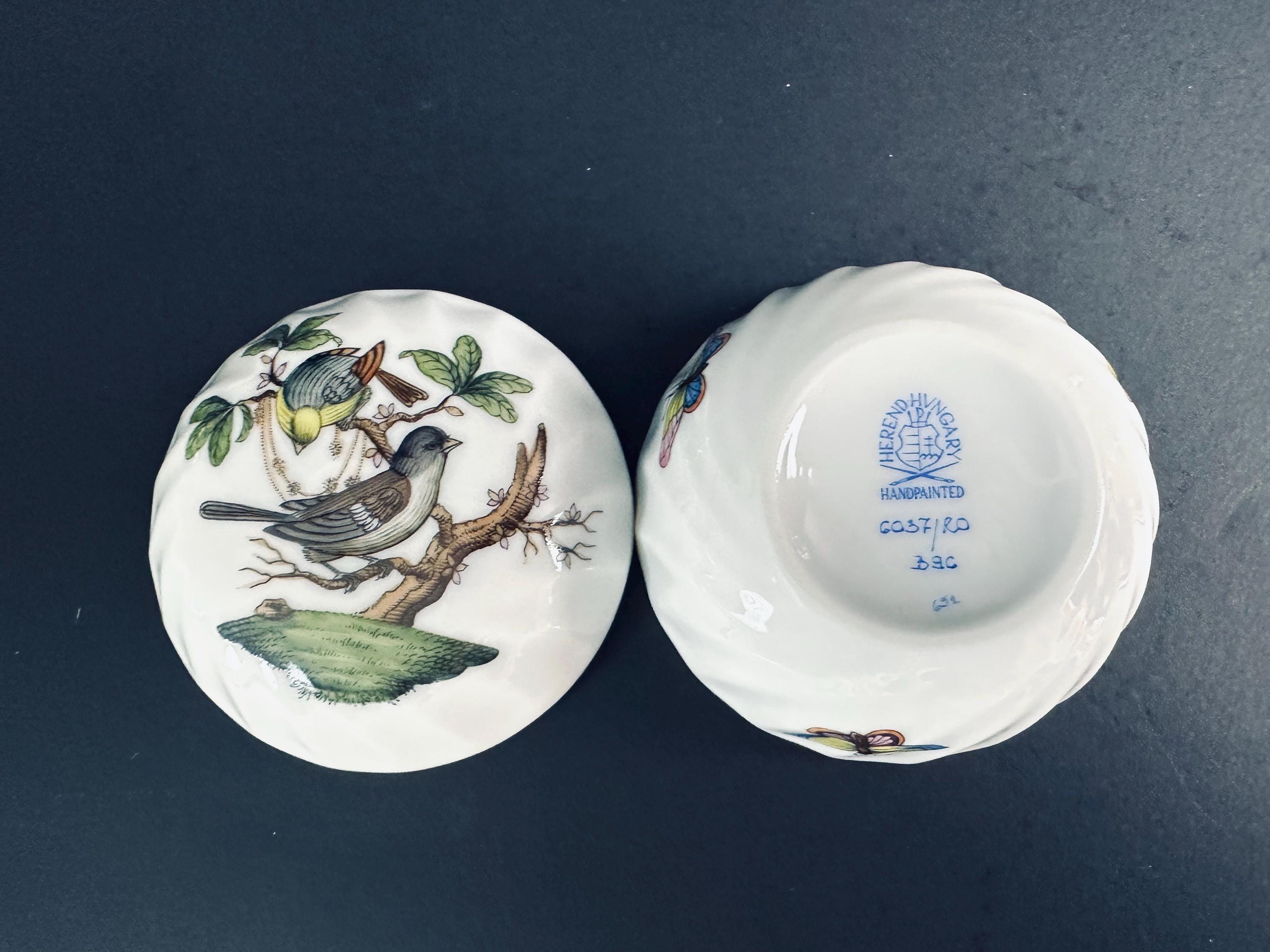 Round Bird Trinket Box by Herend Rothchilds