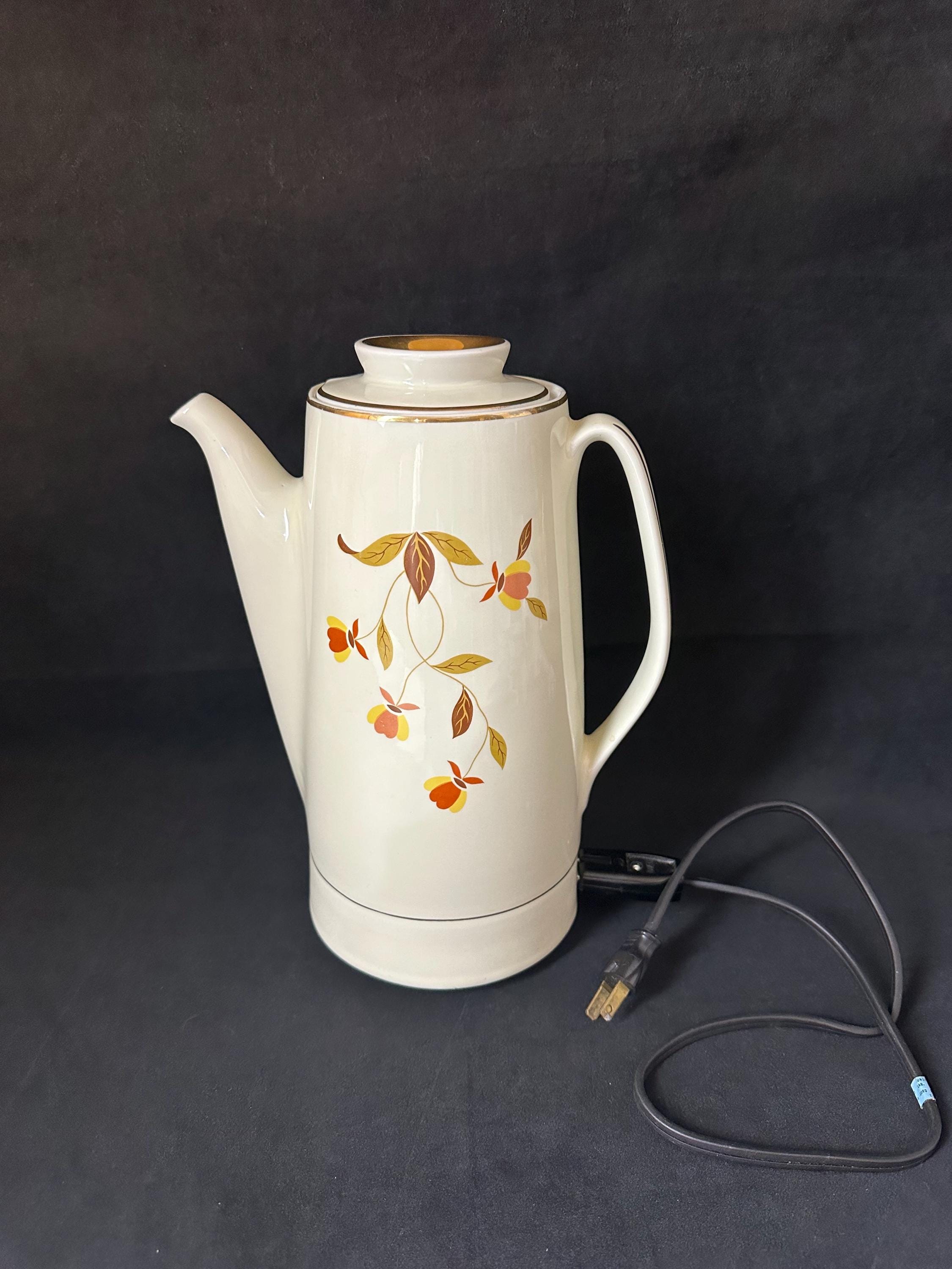 1950s Hall Autumn Leaves Electric Percolator