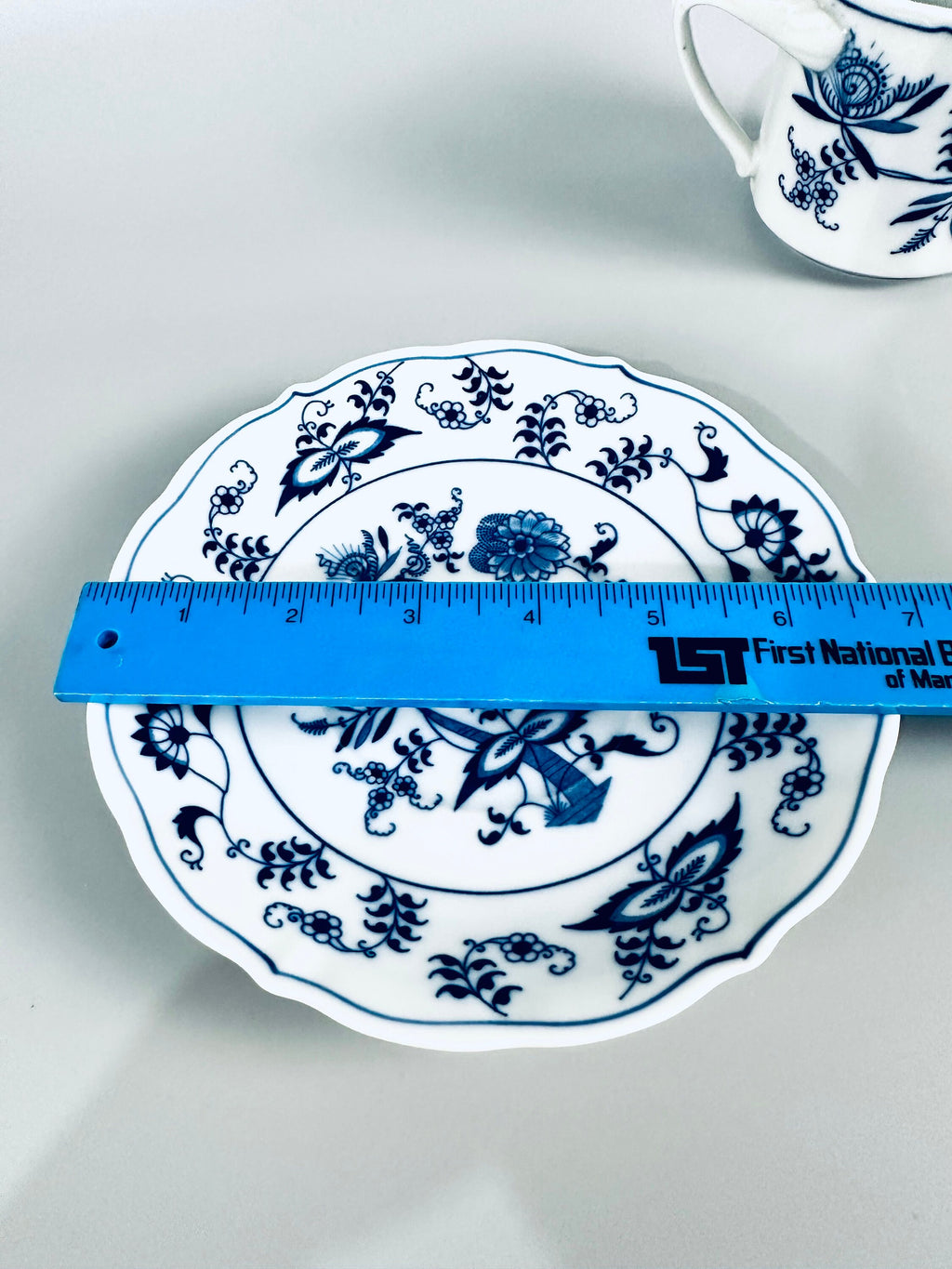 6 Blue Danube Large Flat Cups and Saucers