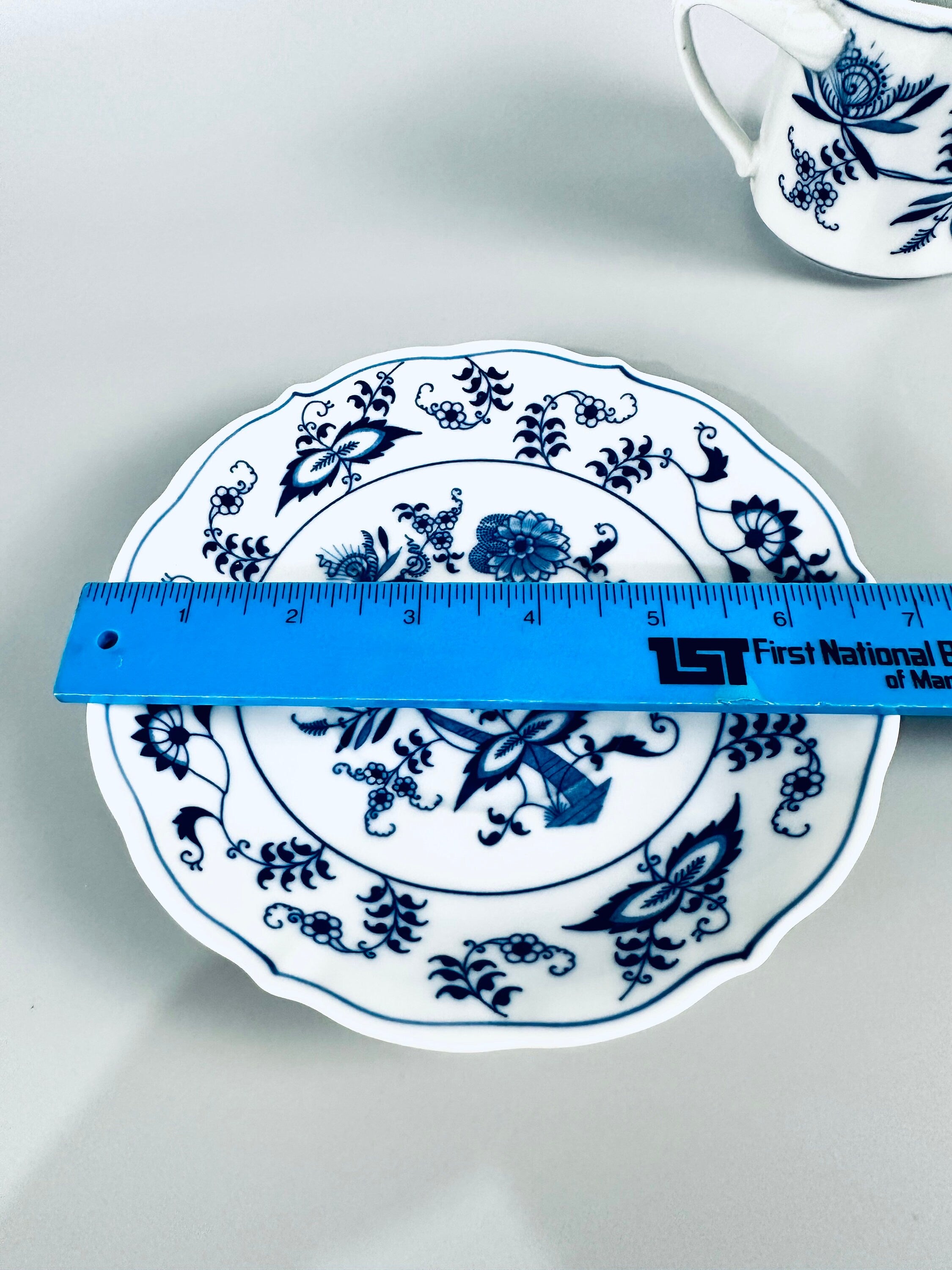 6 Blue Danube Large Flat Cups and Saucers