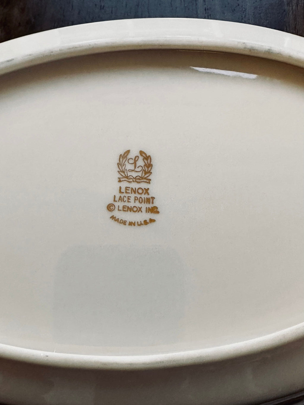 Lenox Lace Point Large Oval Serving Bowl