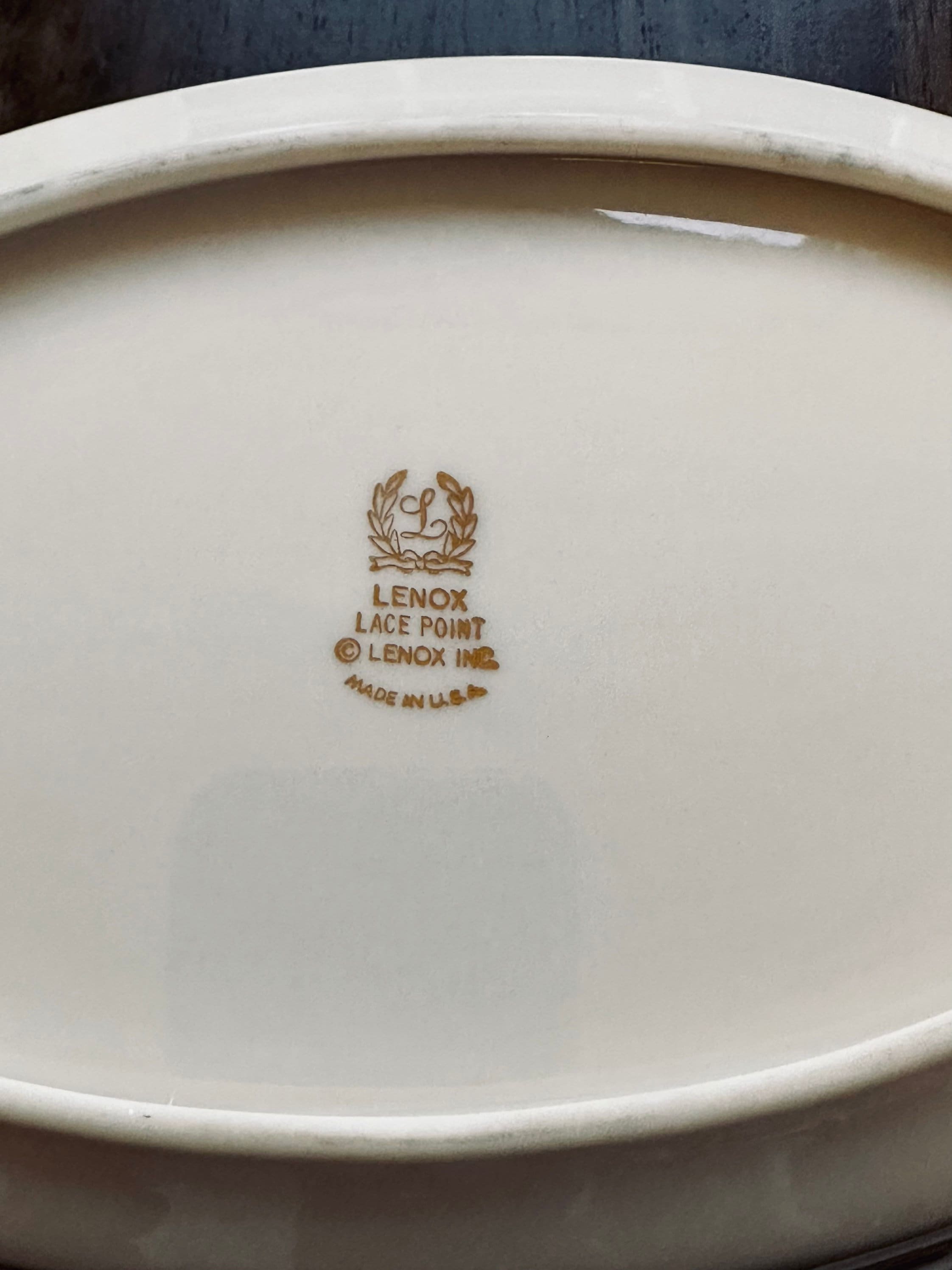 Lenox Lace Point Large Oval Serving Bowl