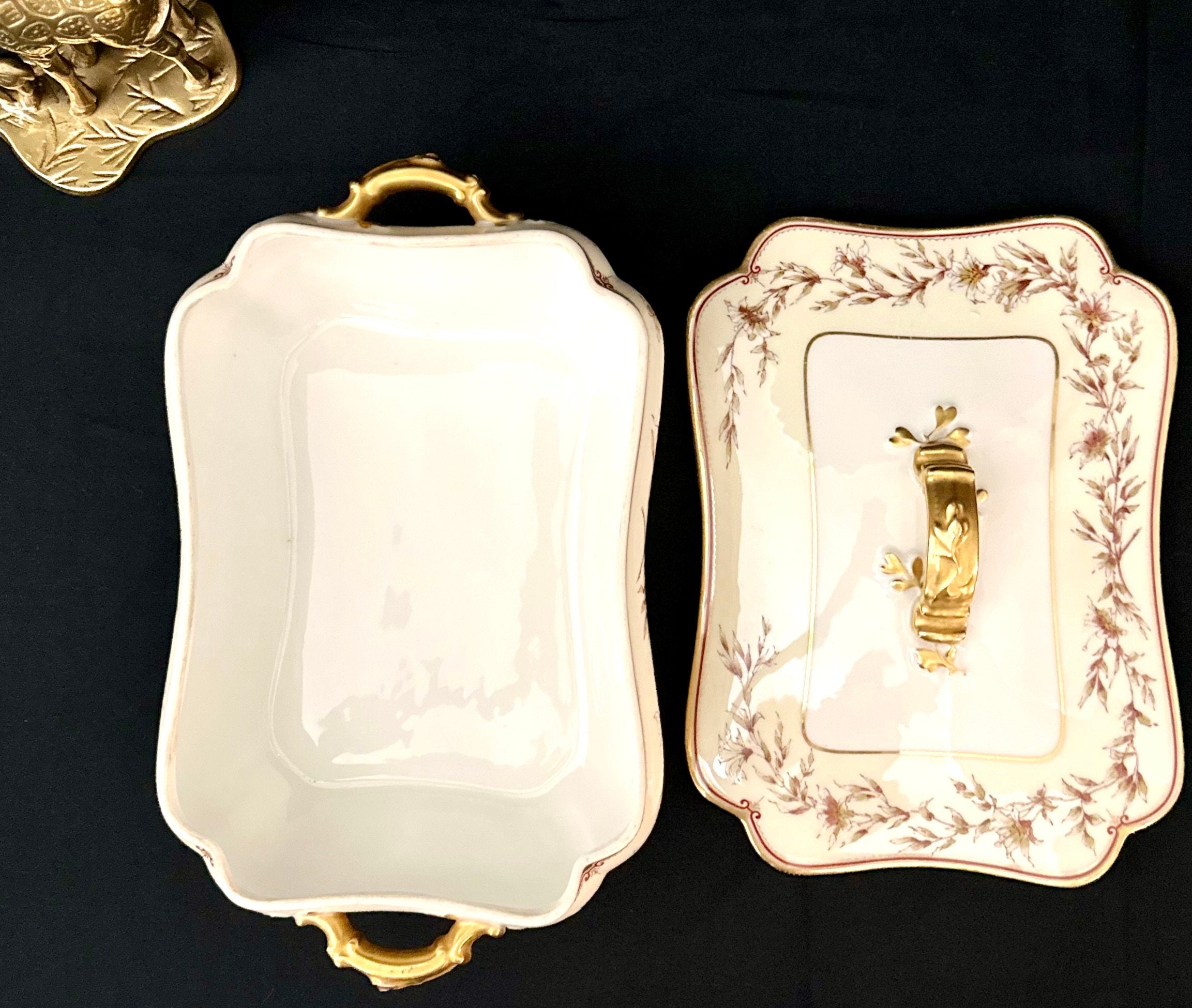 1880s Haviland Limoges Covered Serving Bowl