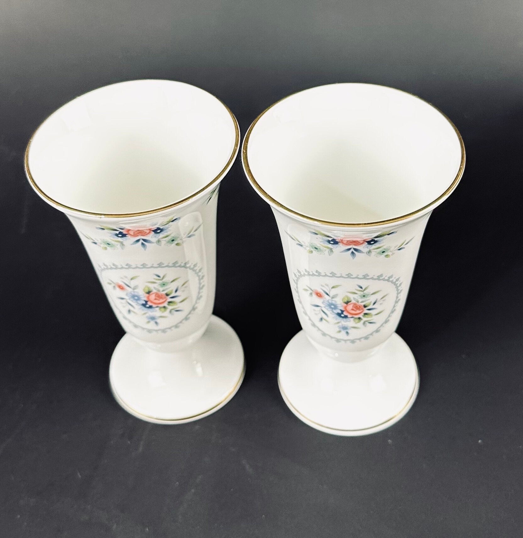 Two Wedgwood Rosedale  Small Vases