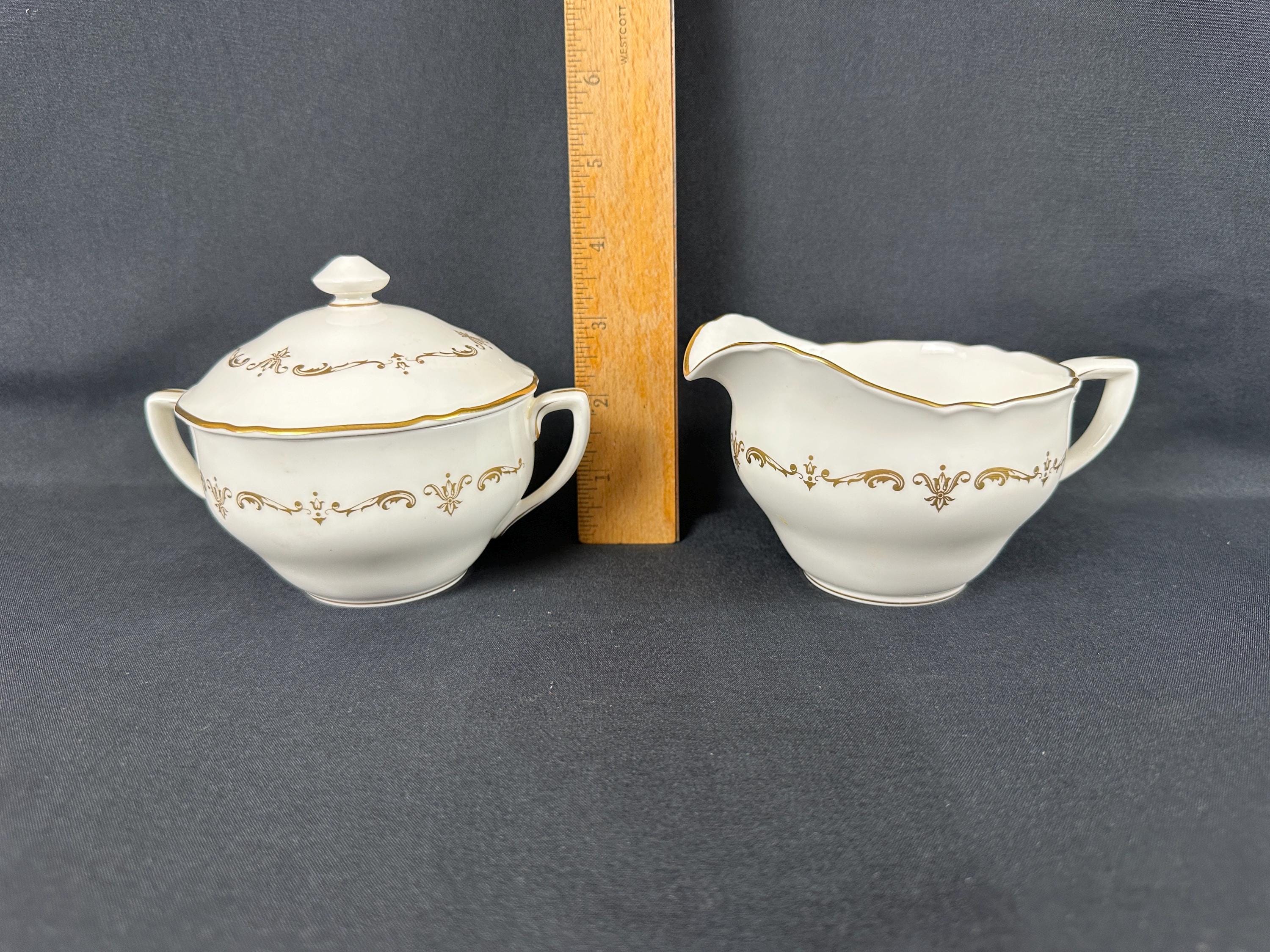 Royal Worcester Gold Chantilly Creamer and Sugar Bowl