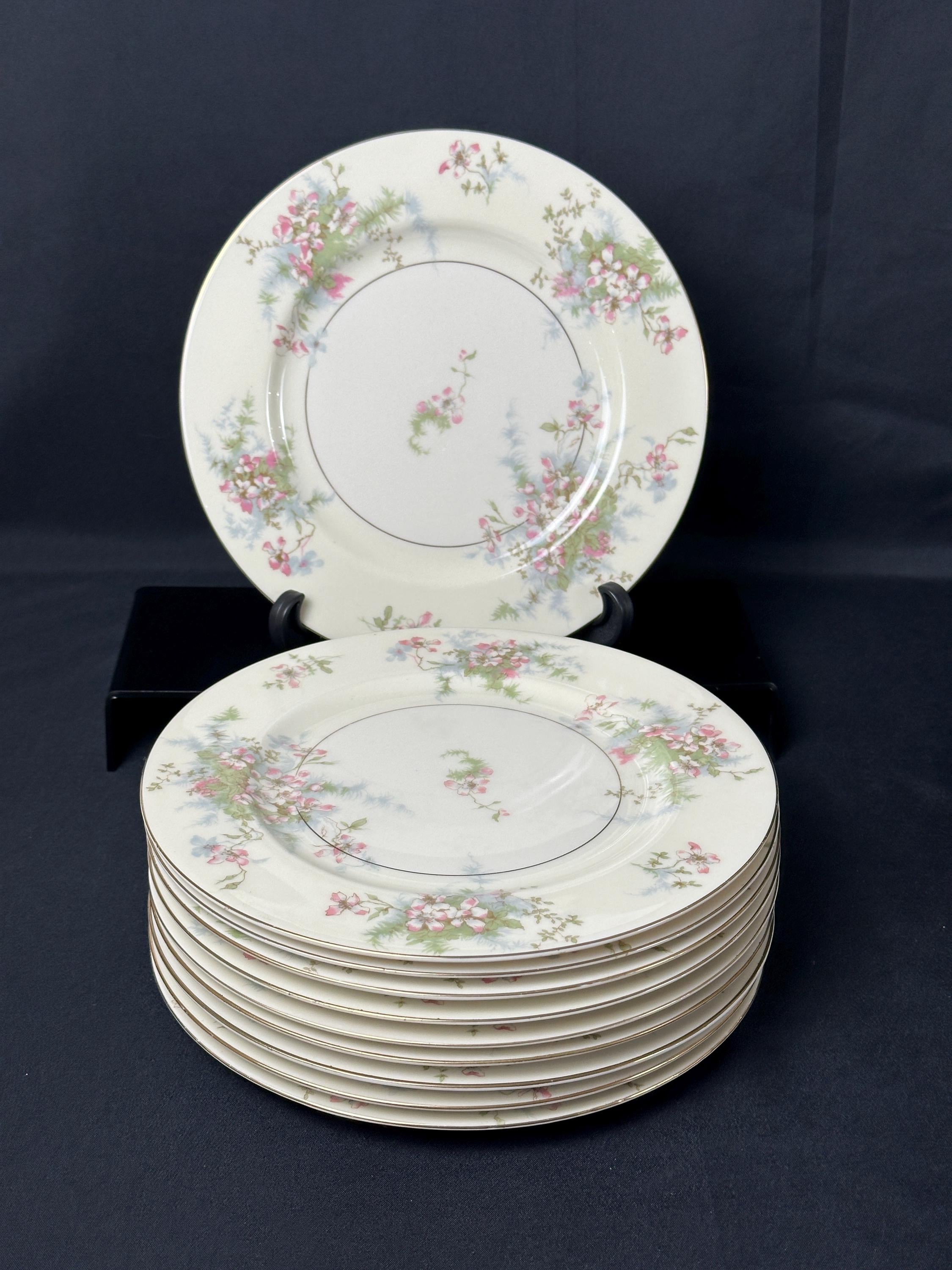 10 Theodore Haviland Apple Blossom Luncheon Plates