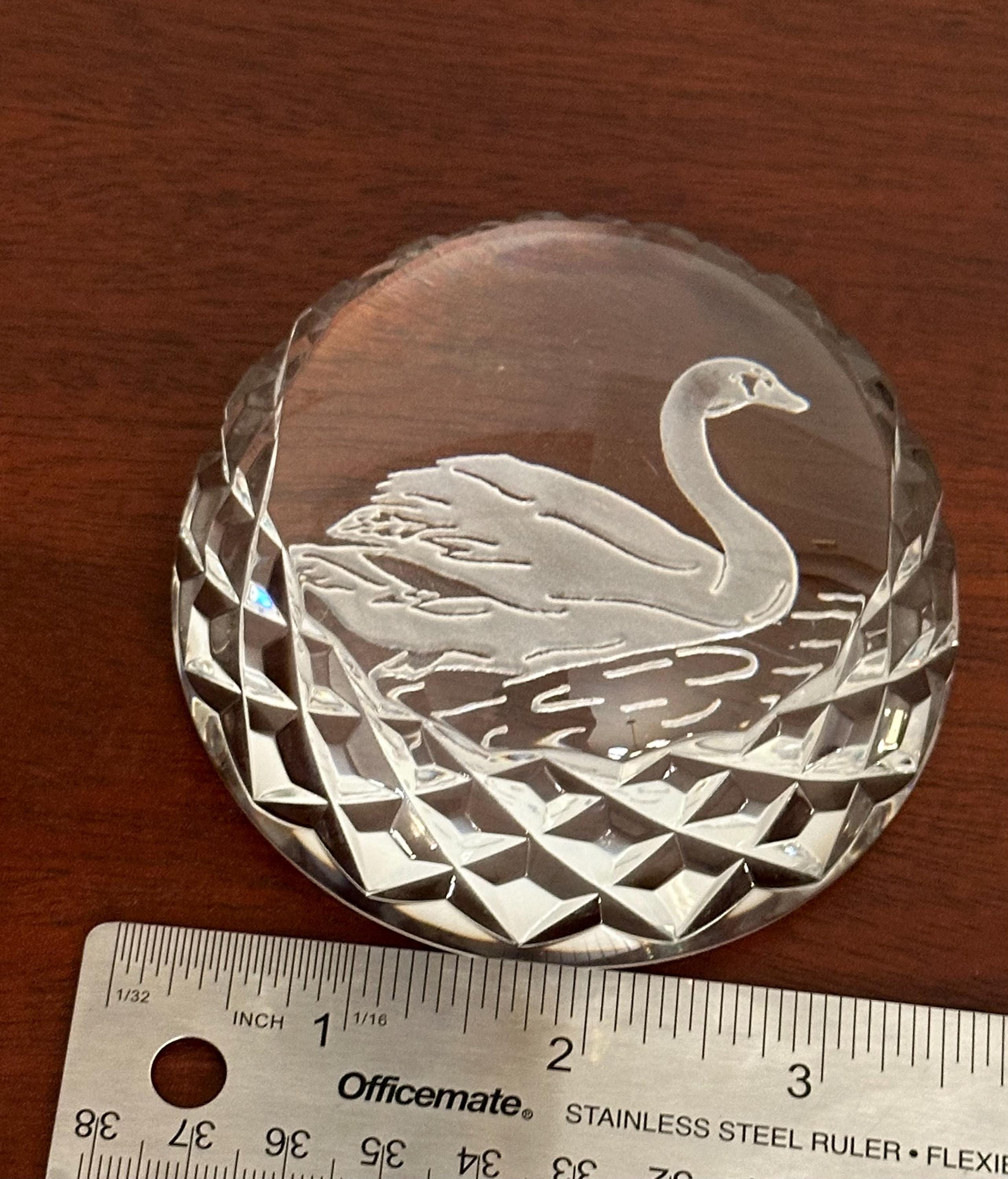 Waterford Crystal Swan Dome Paperweight