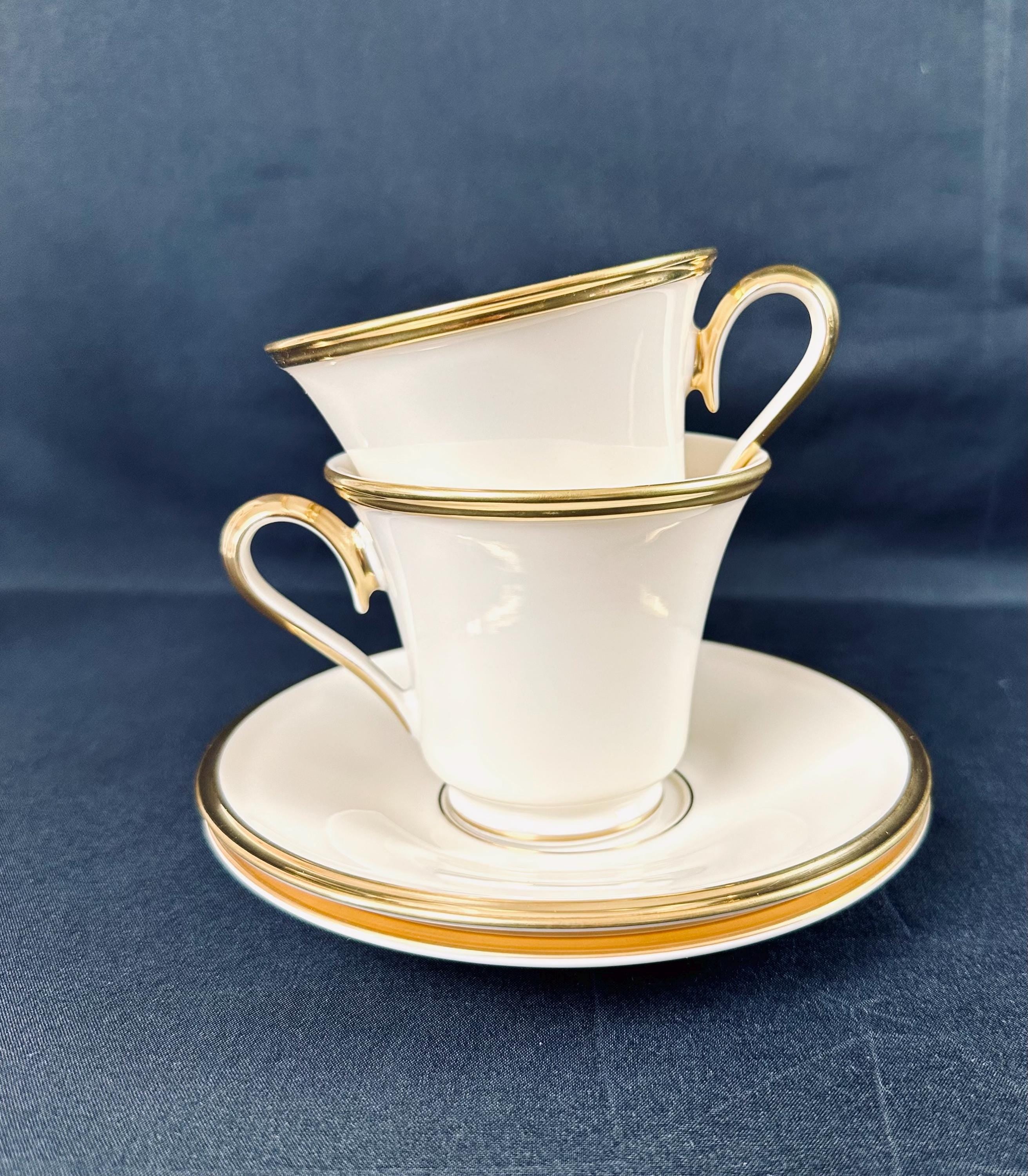 2 Lenox Eternal Teacups and Saucers