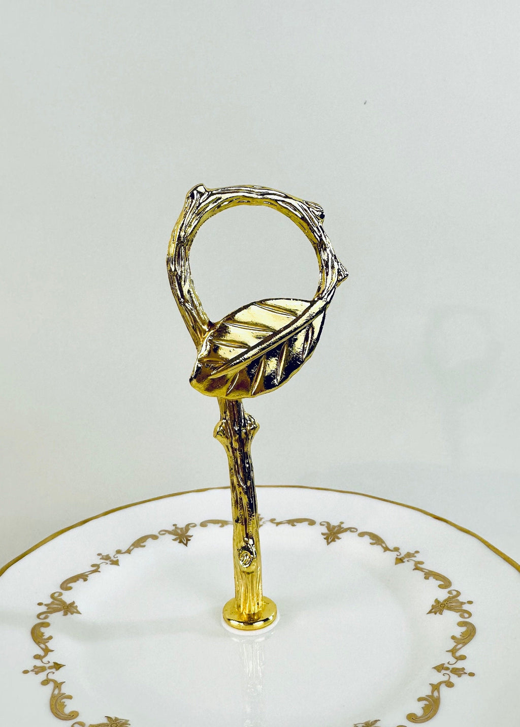 Royal Worcester Gold Chantilly  3 Tiered Server / Tidbit Tray