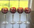 4 Nachtmann Traube Ruby Hock Wine Glasses