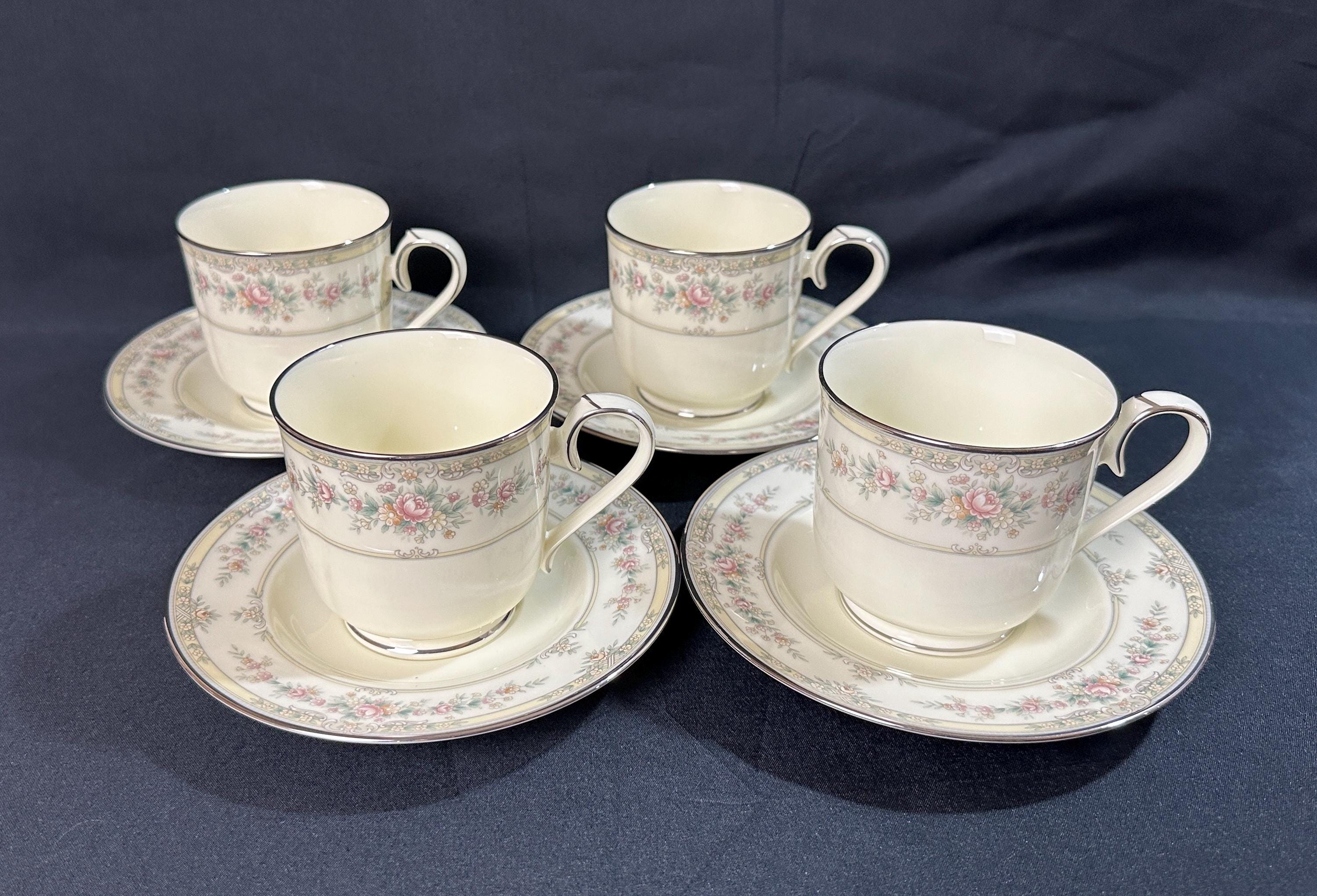 4 Noritake Shenandoah Teacups and Saucers