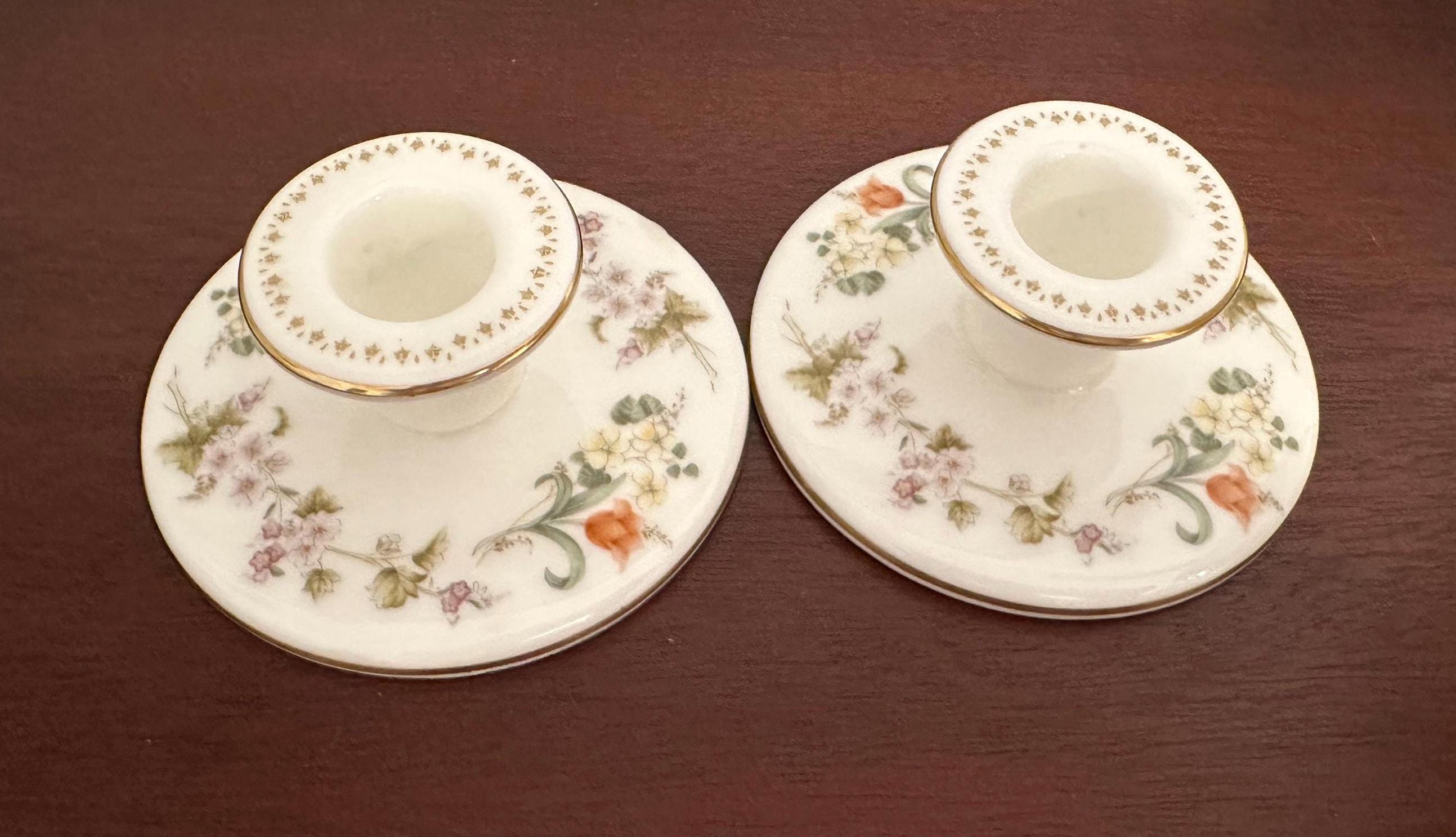 Wedgwood Mirabelle Candlesticks and Small Tray