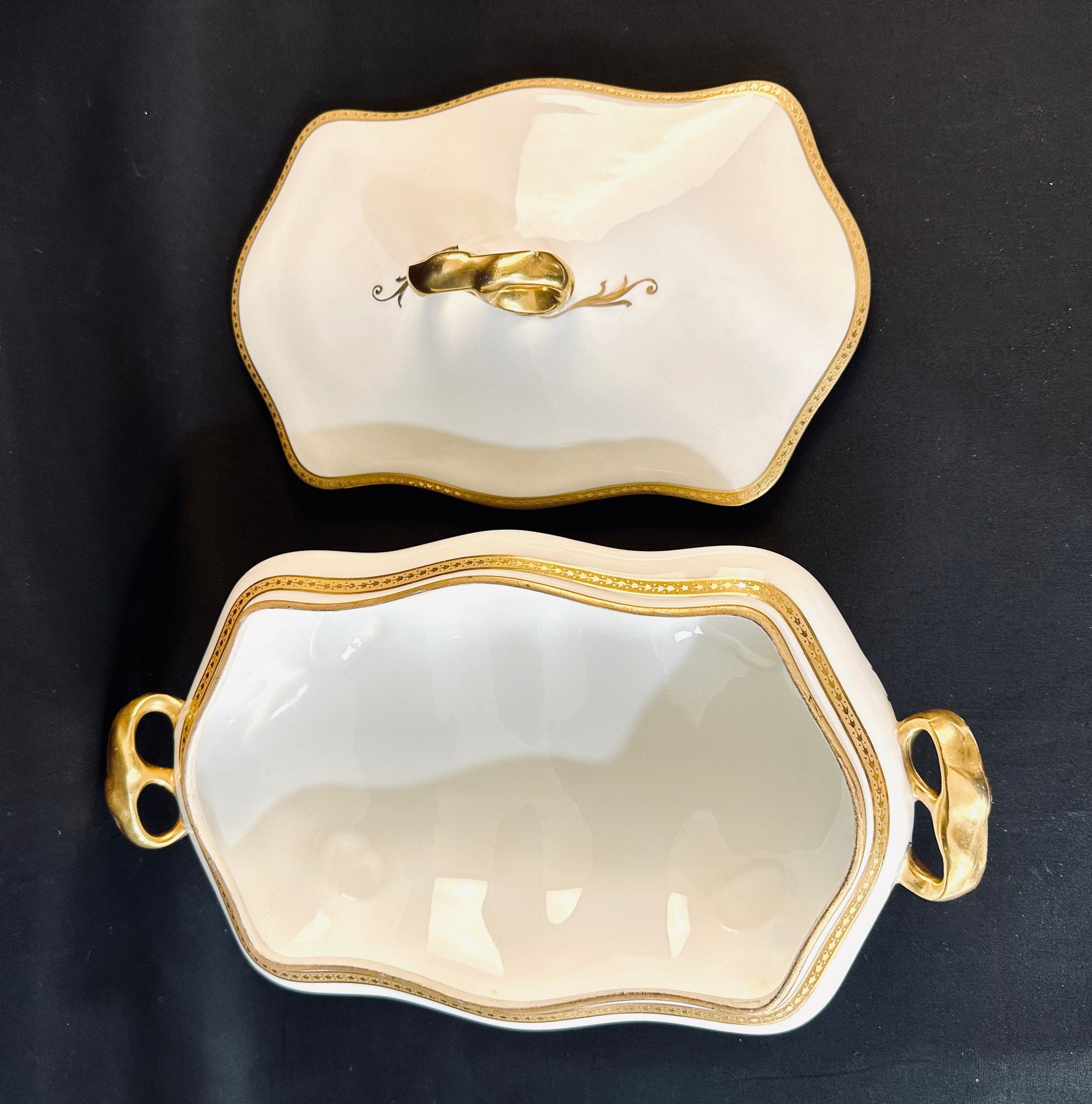 Old Abbey Limoges Covered Serving Bowl