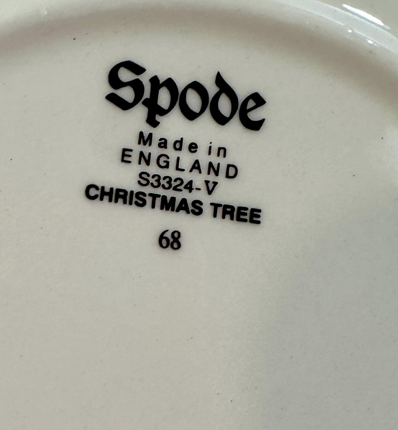 4 Spode Christmas Tree Tea Cups and Saucers set of Teacups