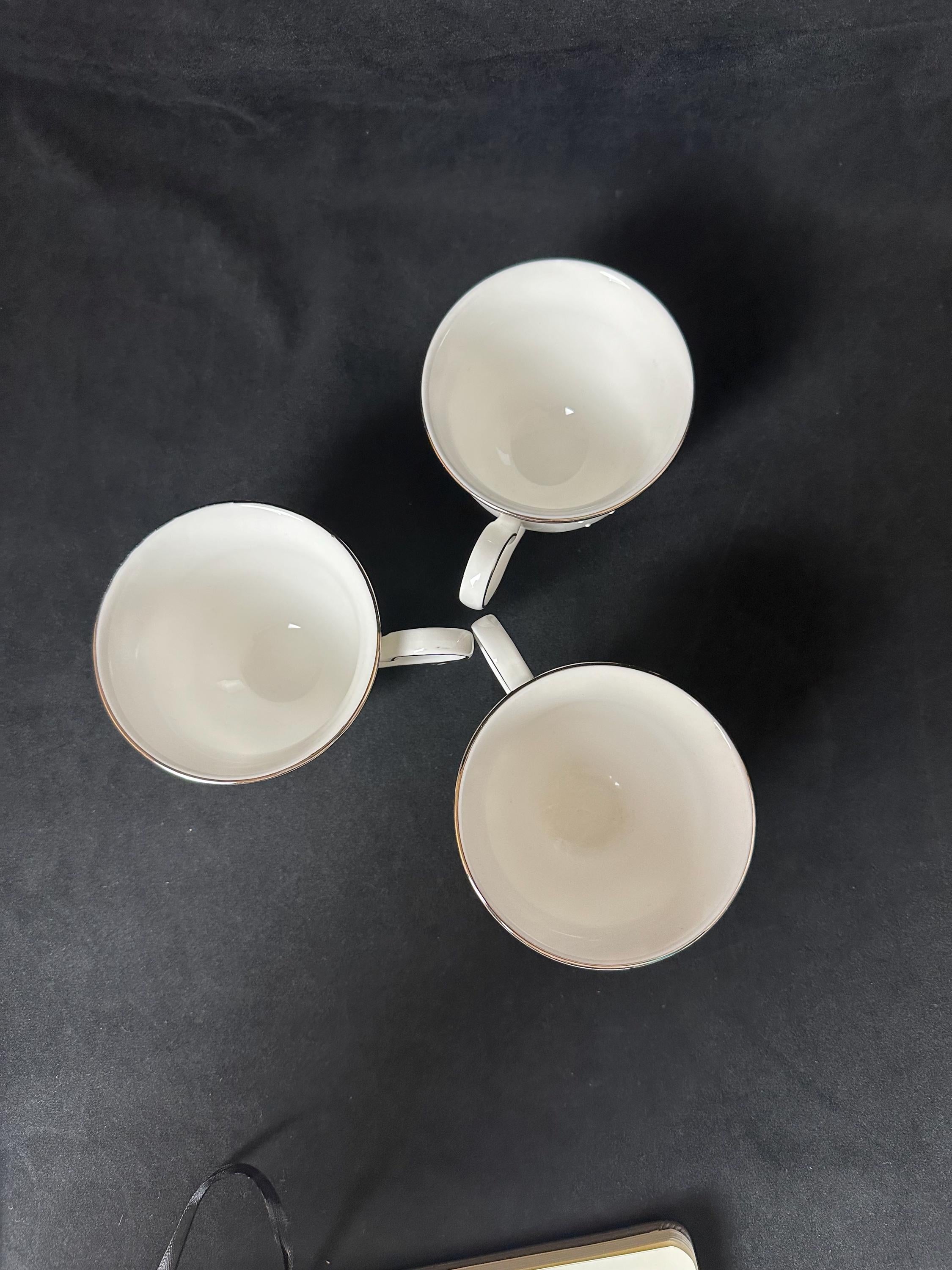3 Lenox Opal Innocence Teacups