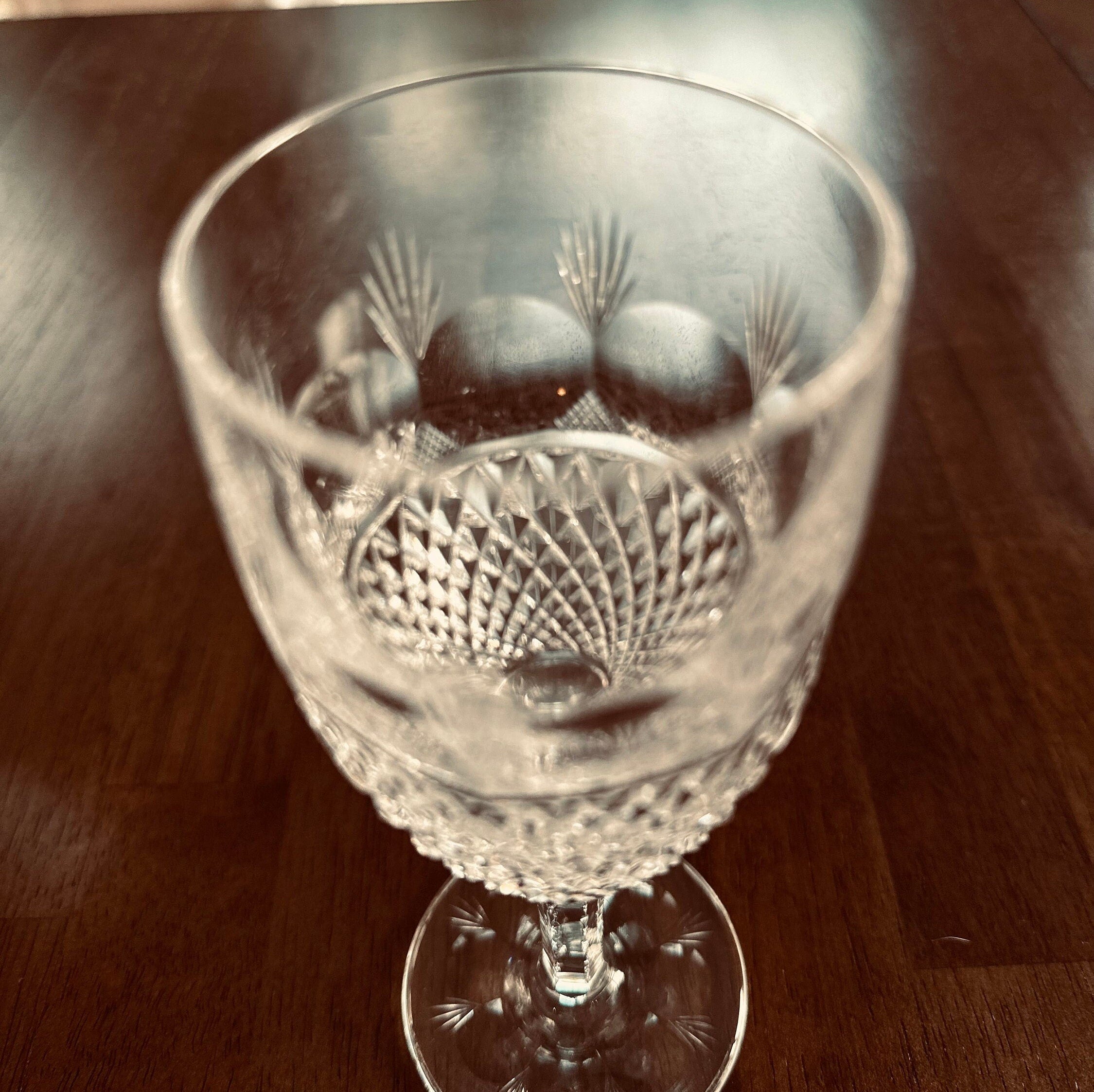 2 Tiffany  Gilbert Crystal Wine Glasses