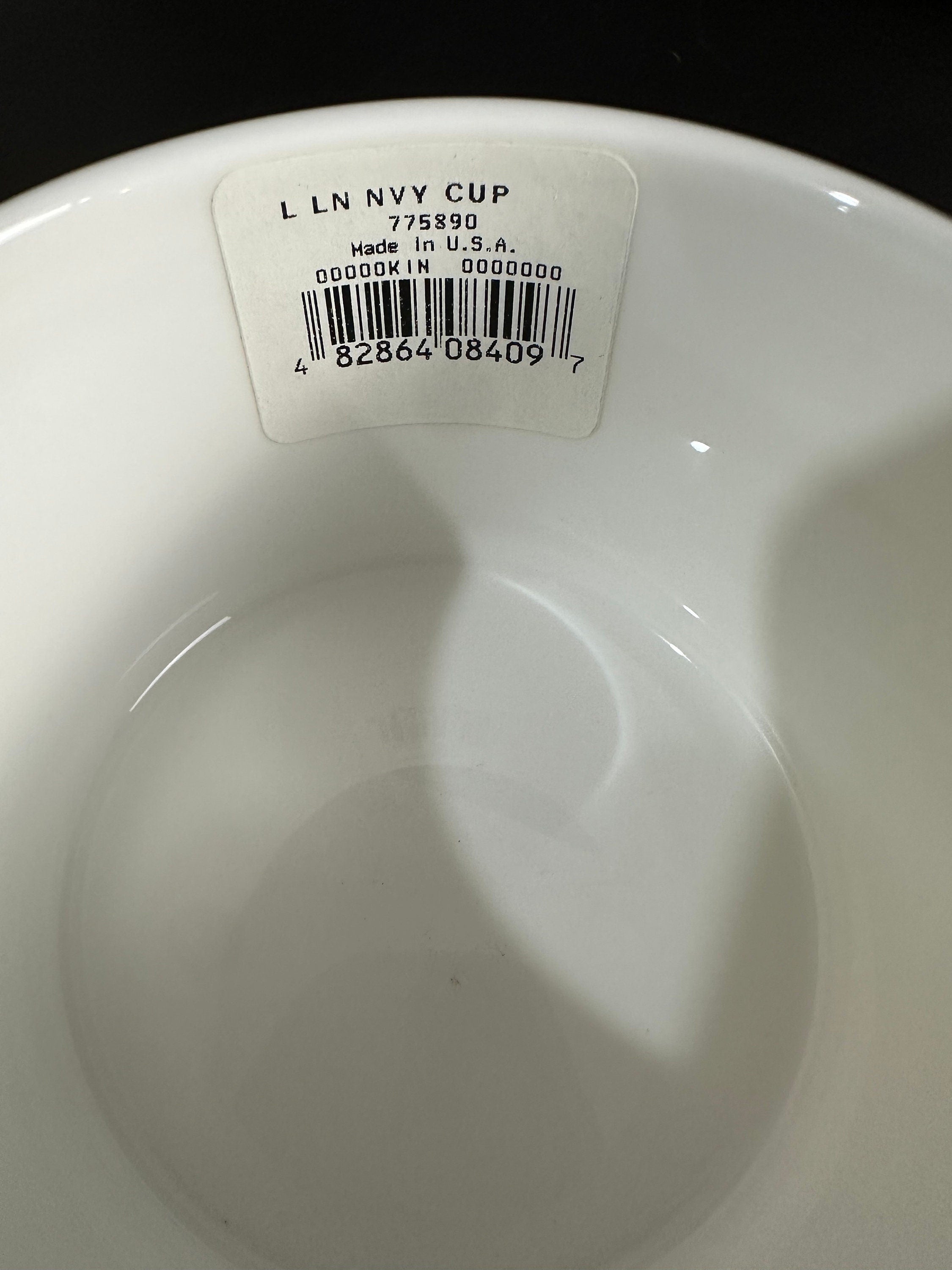 Six Lenox “Library Lane Navy” Teacups /Flat Mugs by Kate Spade