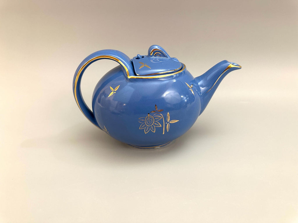 1945 Hall Hook Top Cadet Blue 6 Cup Teapot