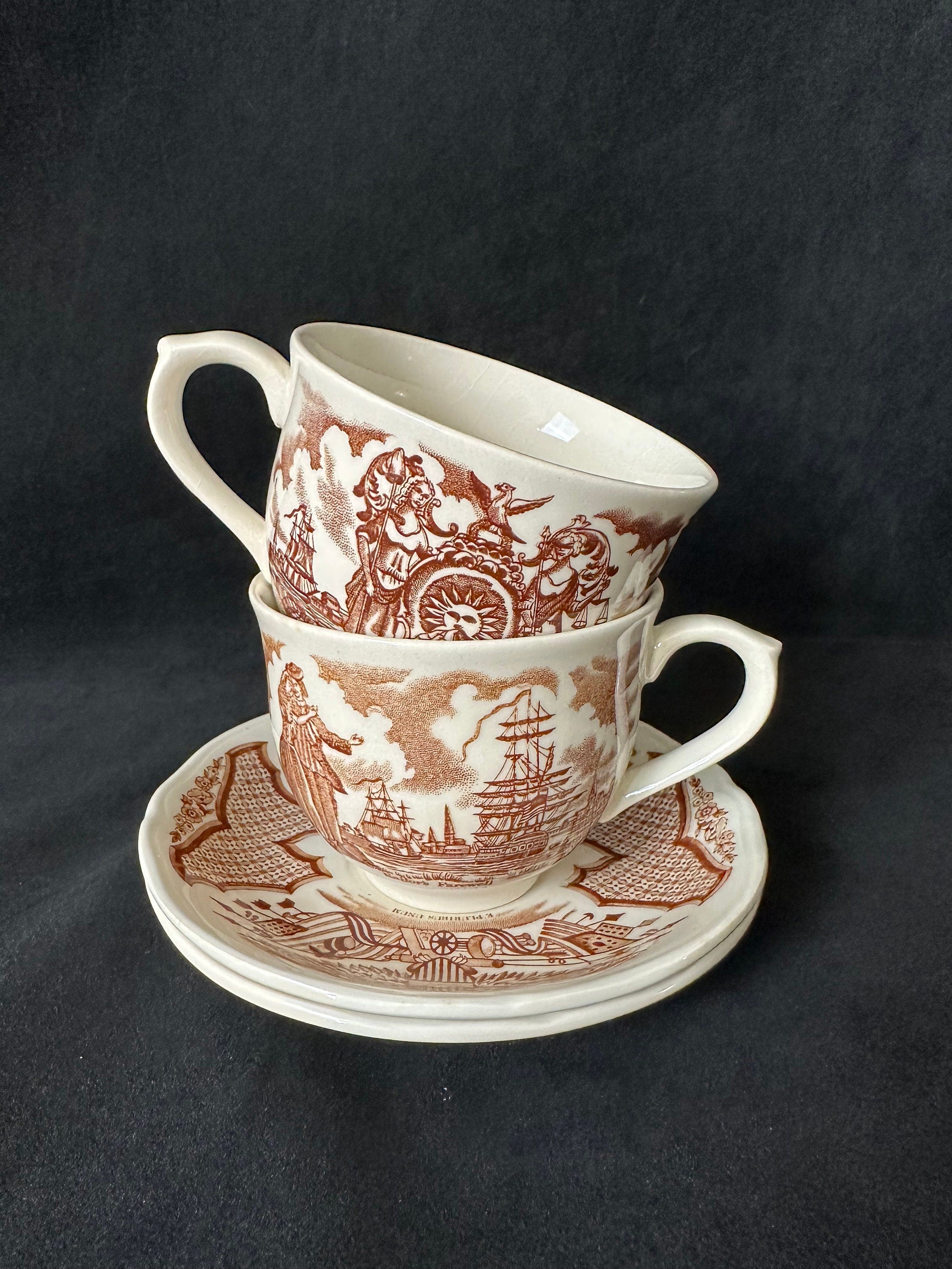 2 Fairwinds Teacups and Saucers