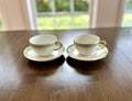 2 Bernardaud Green Greek Key Teacups