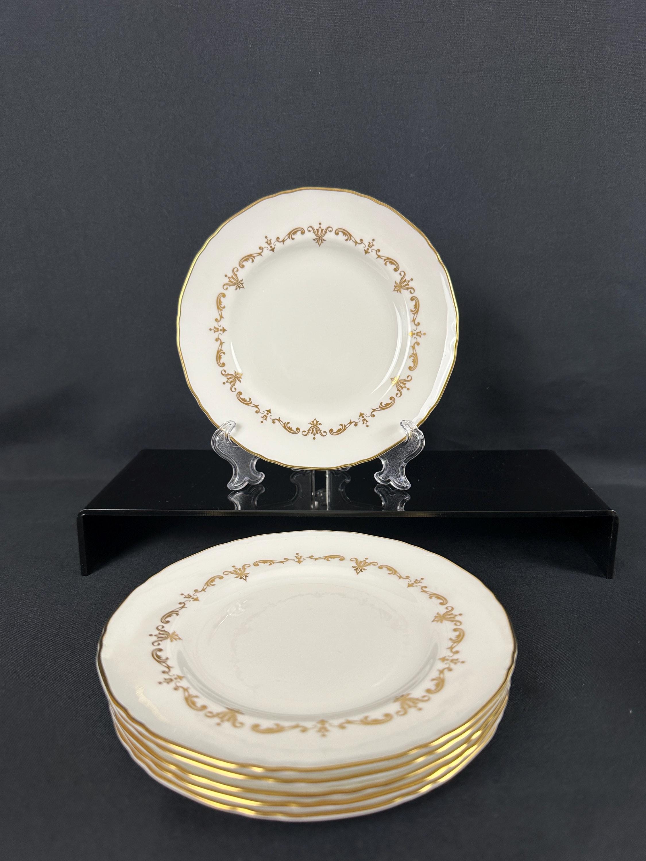6 Royal Worcester Gold Chantilly Bread Plates