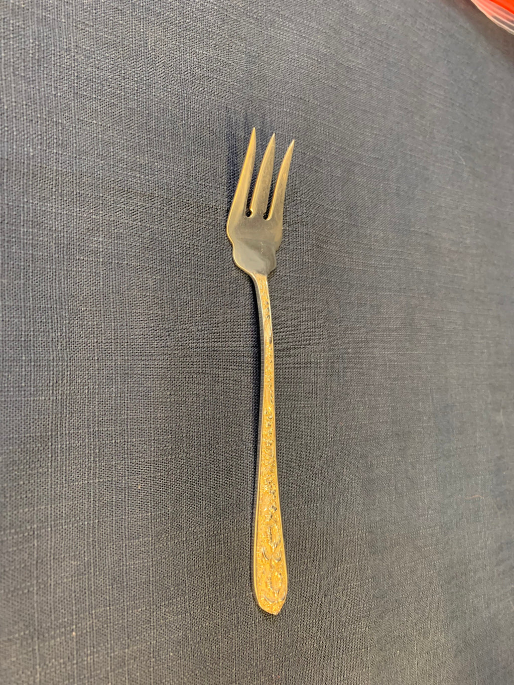 Stieff Rose Large Sterling Meat Fork No Monogram