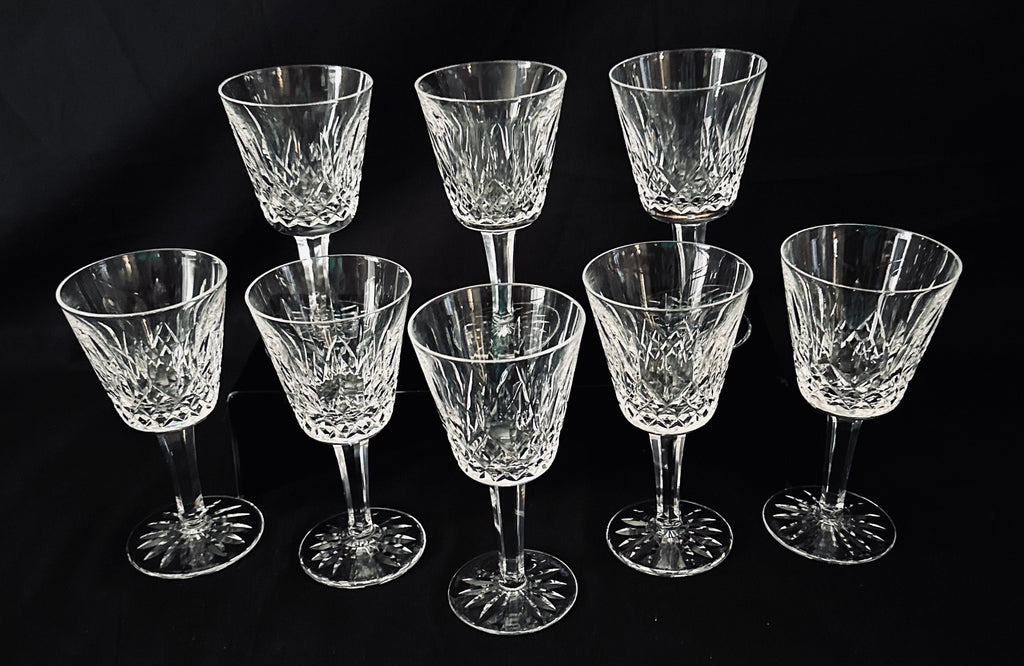 8 Waterford Lismore Crystal Wine Glasses