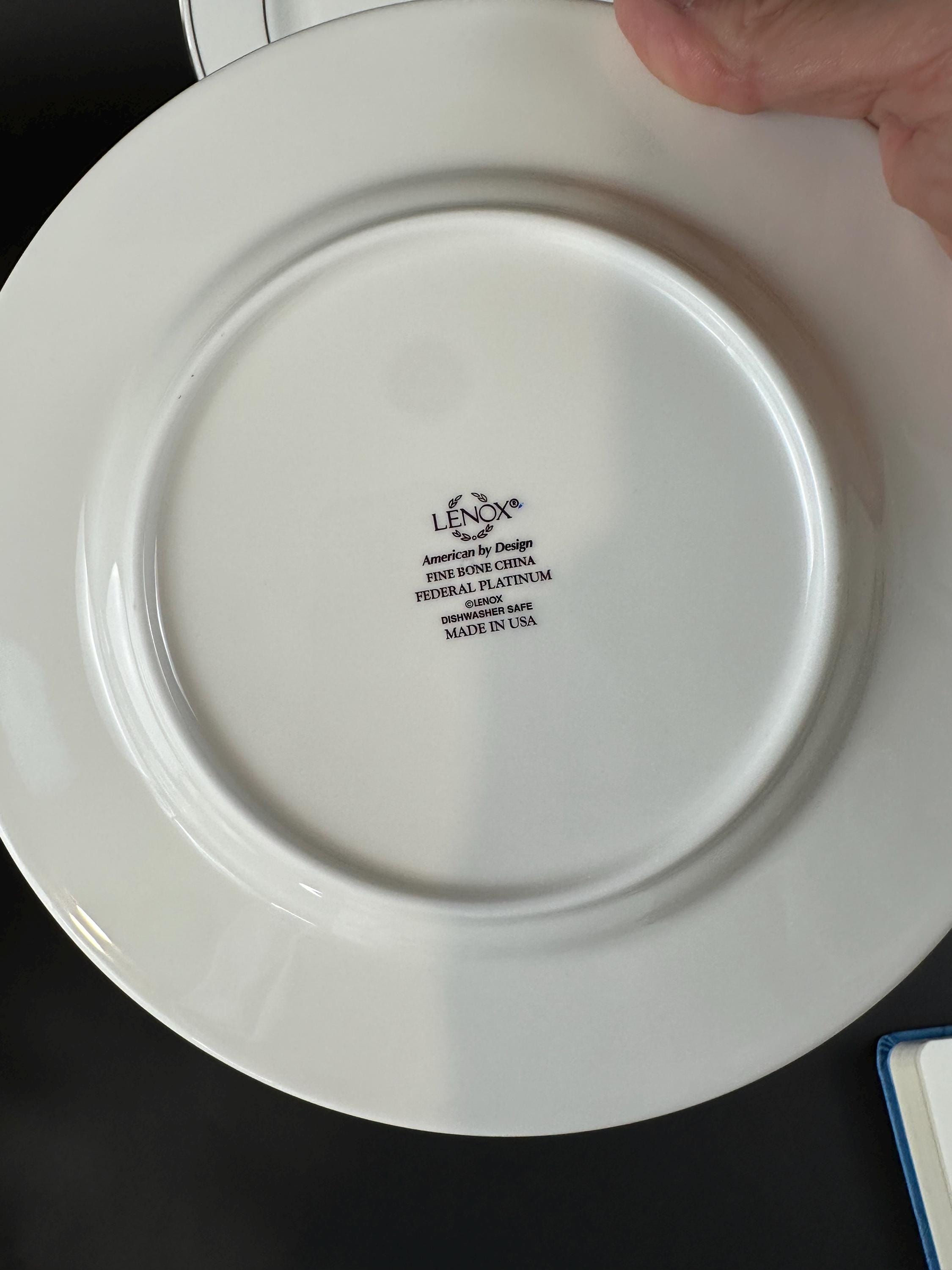 4 Lenox Federal Platinum Salad Plates