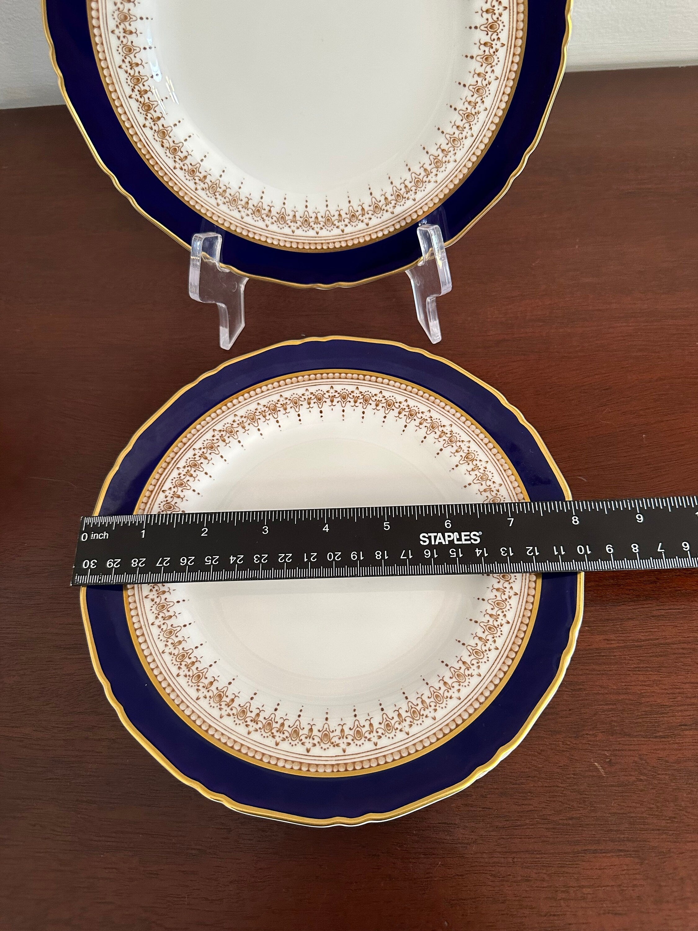 4 Royal Worcester Regency Blue Salad Plates